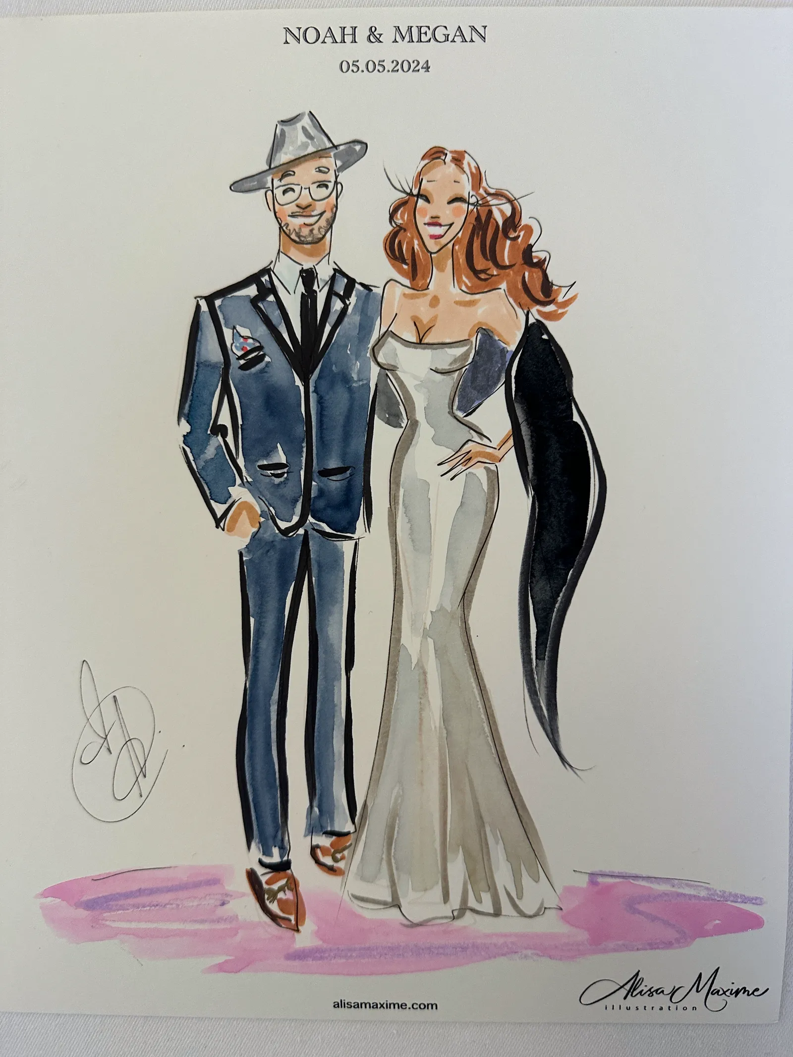 Live fashion sketch 8 from Elegant Wedding Celebration at The Adolphus Hotel, Dallas