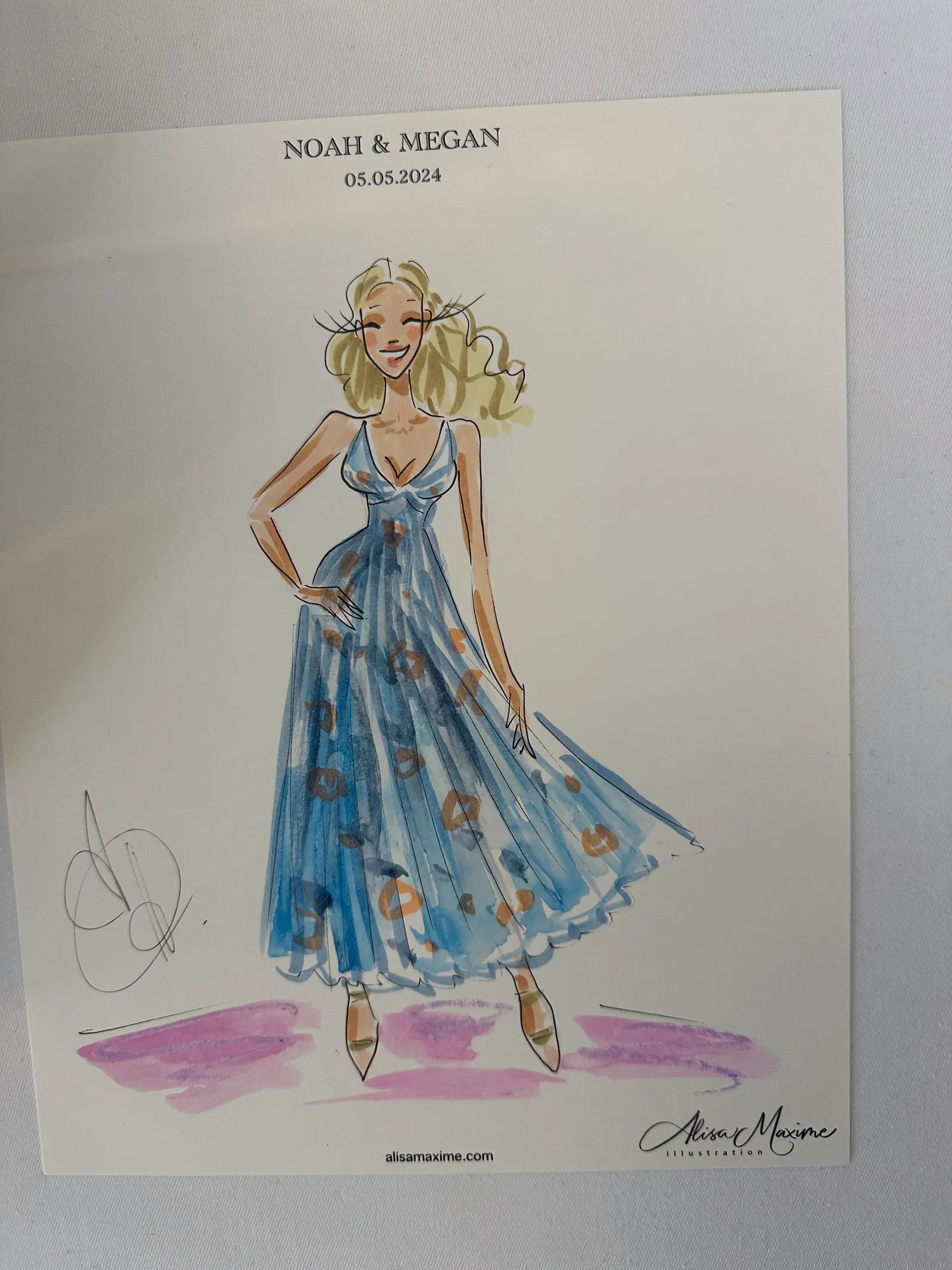 Live fashion sketch 3 from Elegant Wedding Celebration at The Adolphus Hotel, Dallas