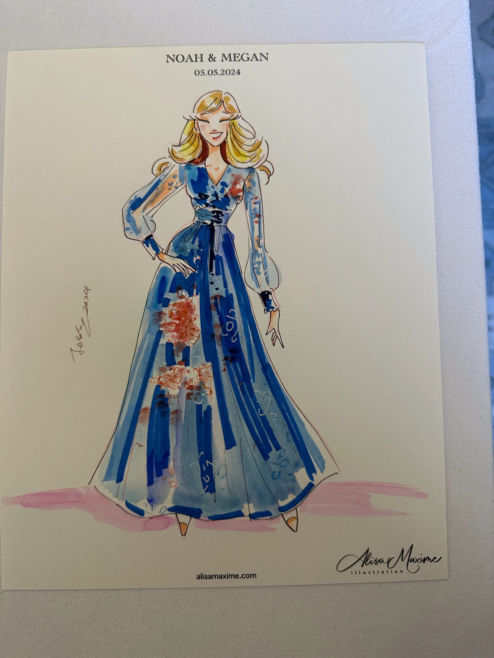Live fashion sketch 13 from Elegant Wedding Celebration at The Adolphus Hotel, Dallas
