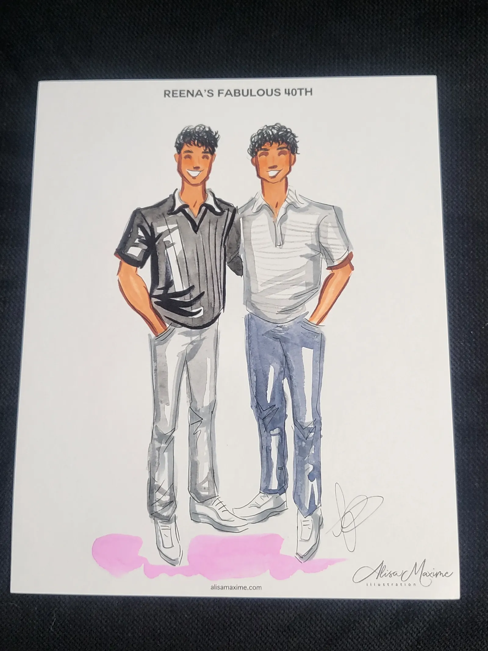 Live fashion sketch 6 from 40th Birthday Celebration in Flower Mound, Texas