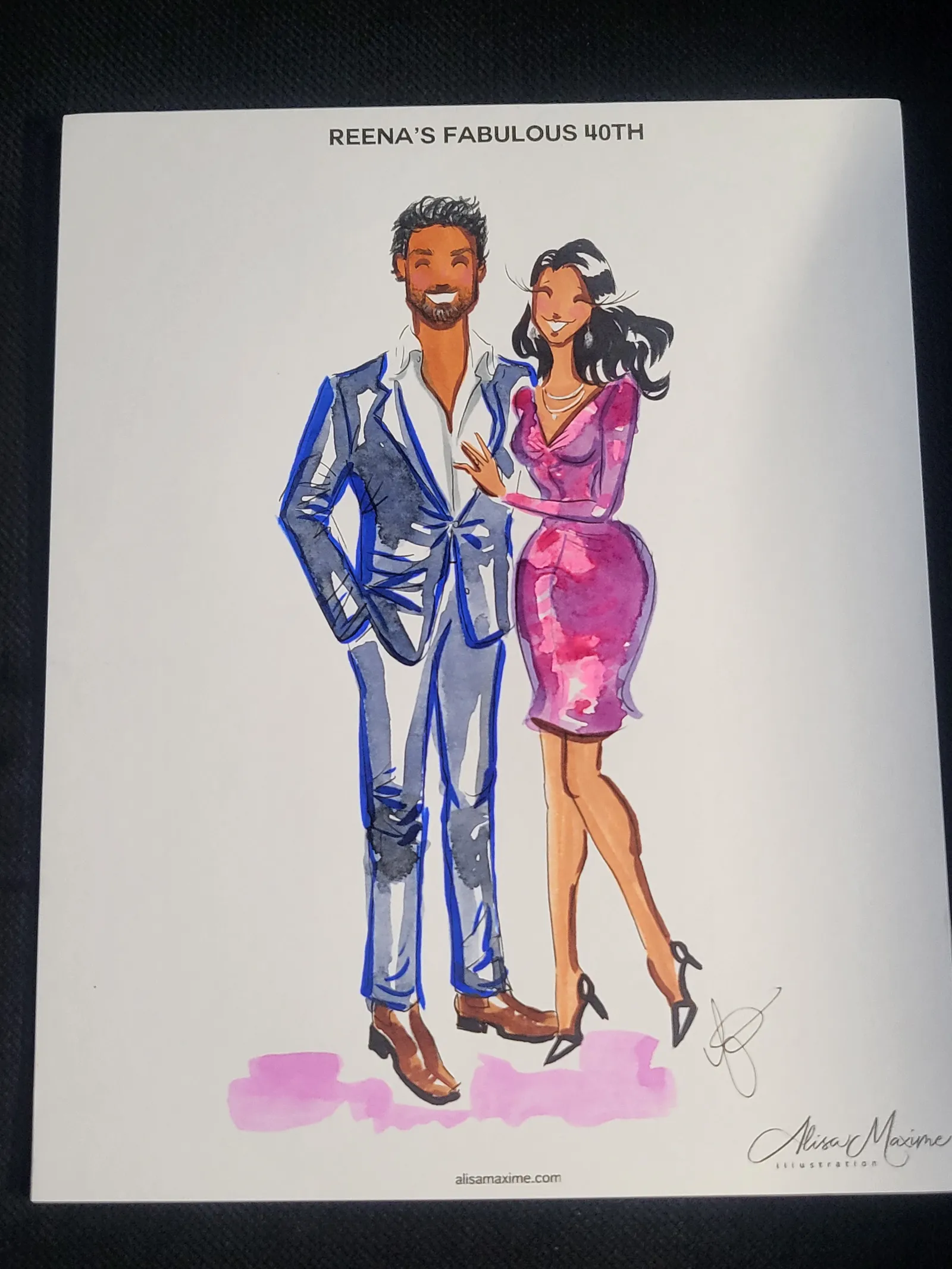 Live fashion sketch 5 from 40th Birthday Celebration in Flower Mound, Texas