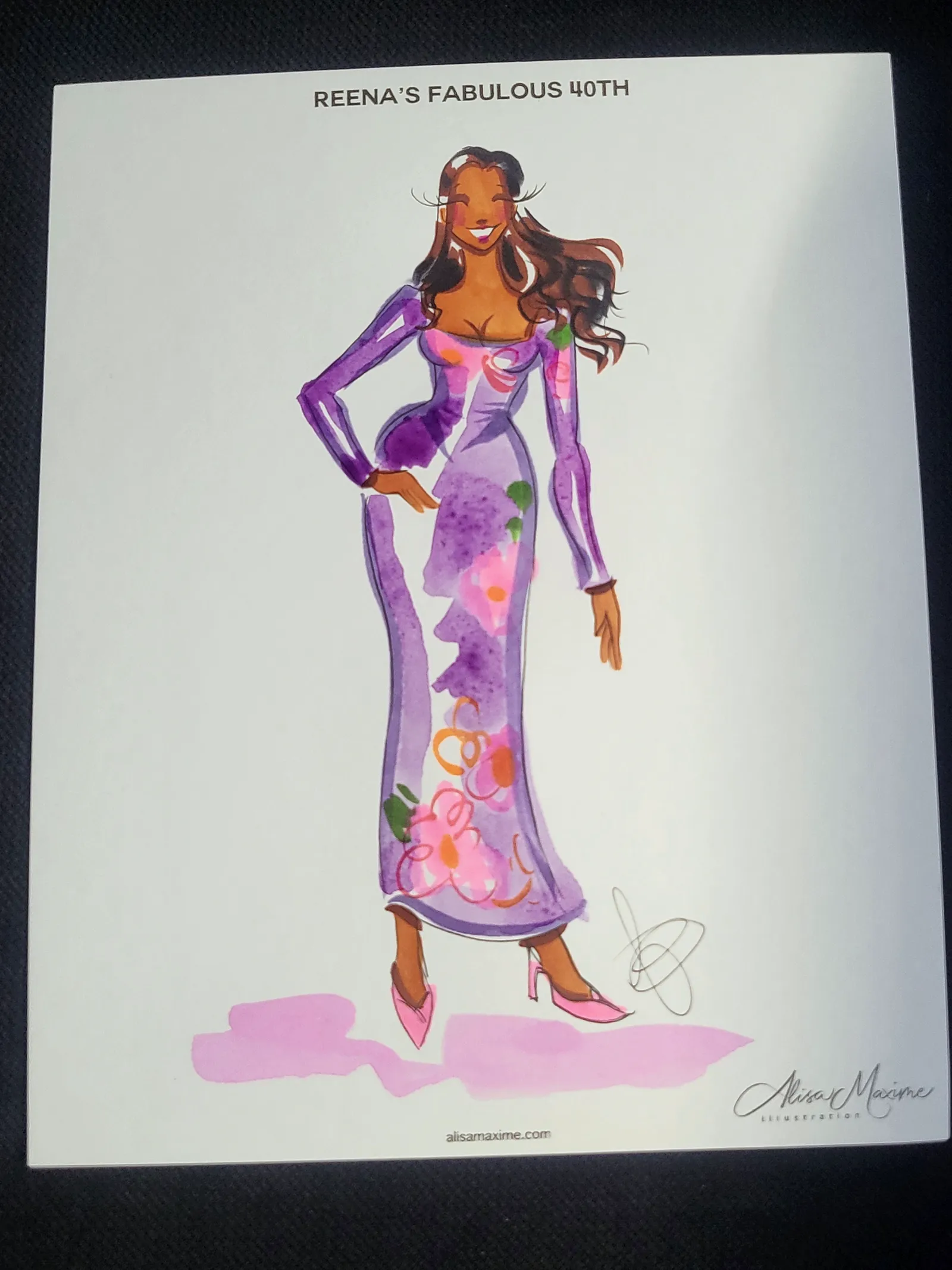 Live fashion sketch 7 from 40th Birthday Celebration in Flower Mound, Texas