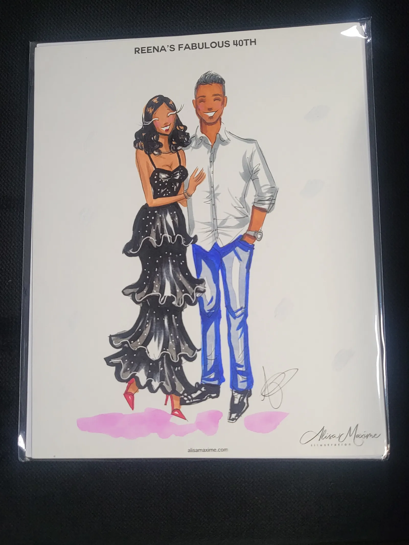 Live fashion sketch 3 from 40th Birthday Celebration in Flower Mound, Texas