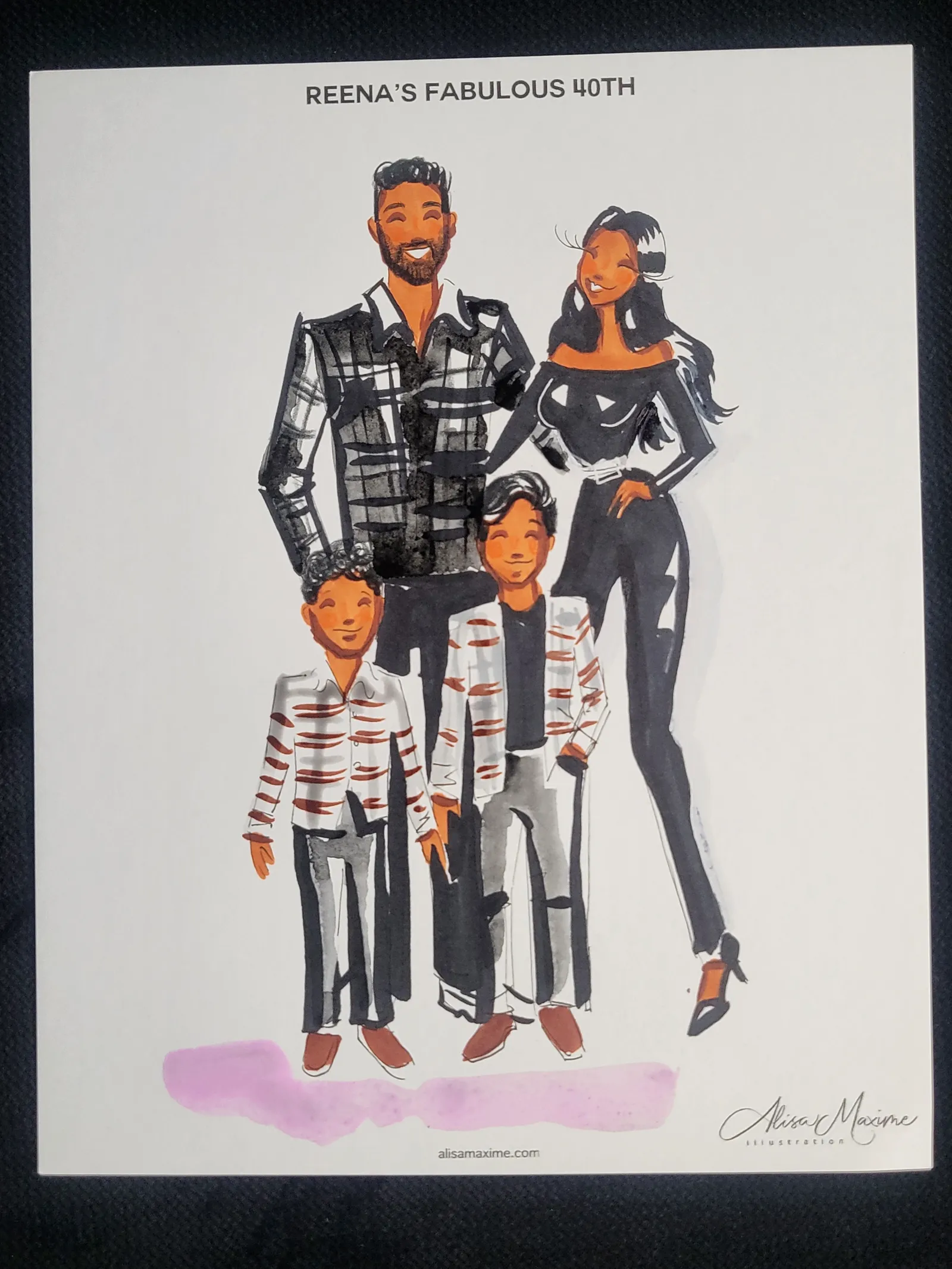 Live fashion sketch 12 from 40th Birthday Celebration in Flower Mound, Texas