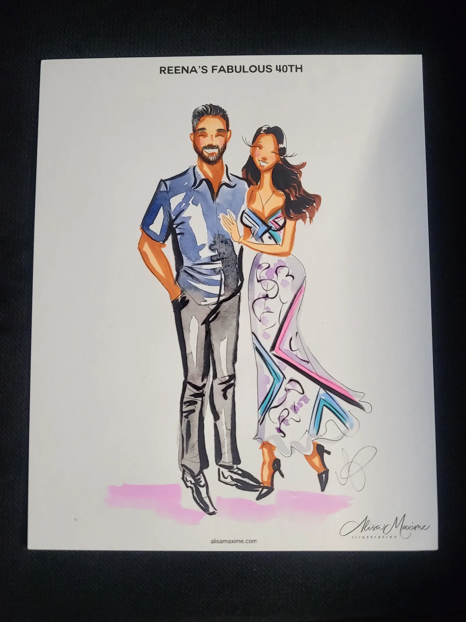 Live fashion sketch 10 from 40th Birthday Celebration in Flower Mound, Texas