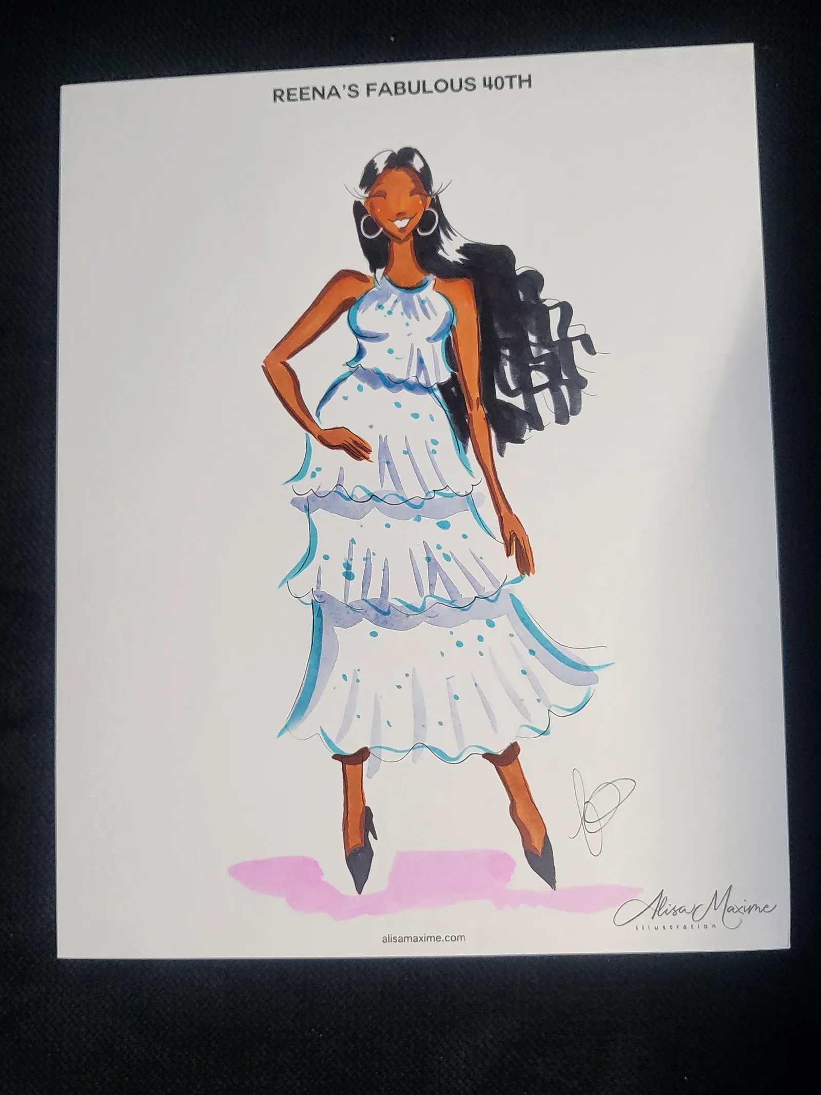 Live fashion sketch 11 from 40th Birthday Celebration in Flower Mound, Texas