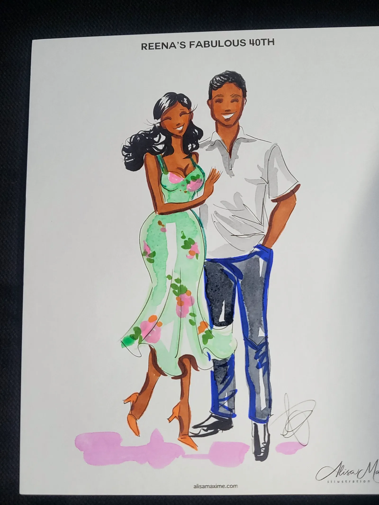 Live sketch from 40th Birthday Celebration in Flower Mound, Texas