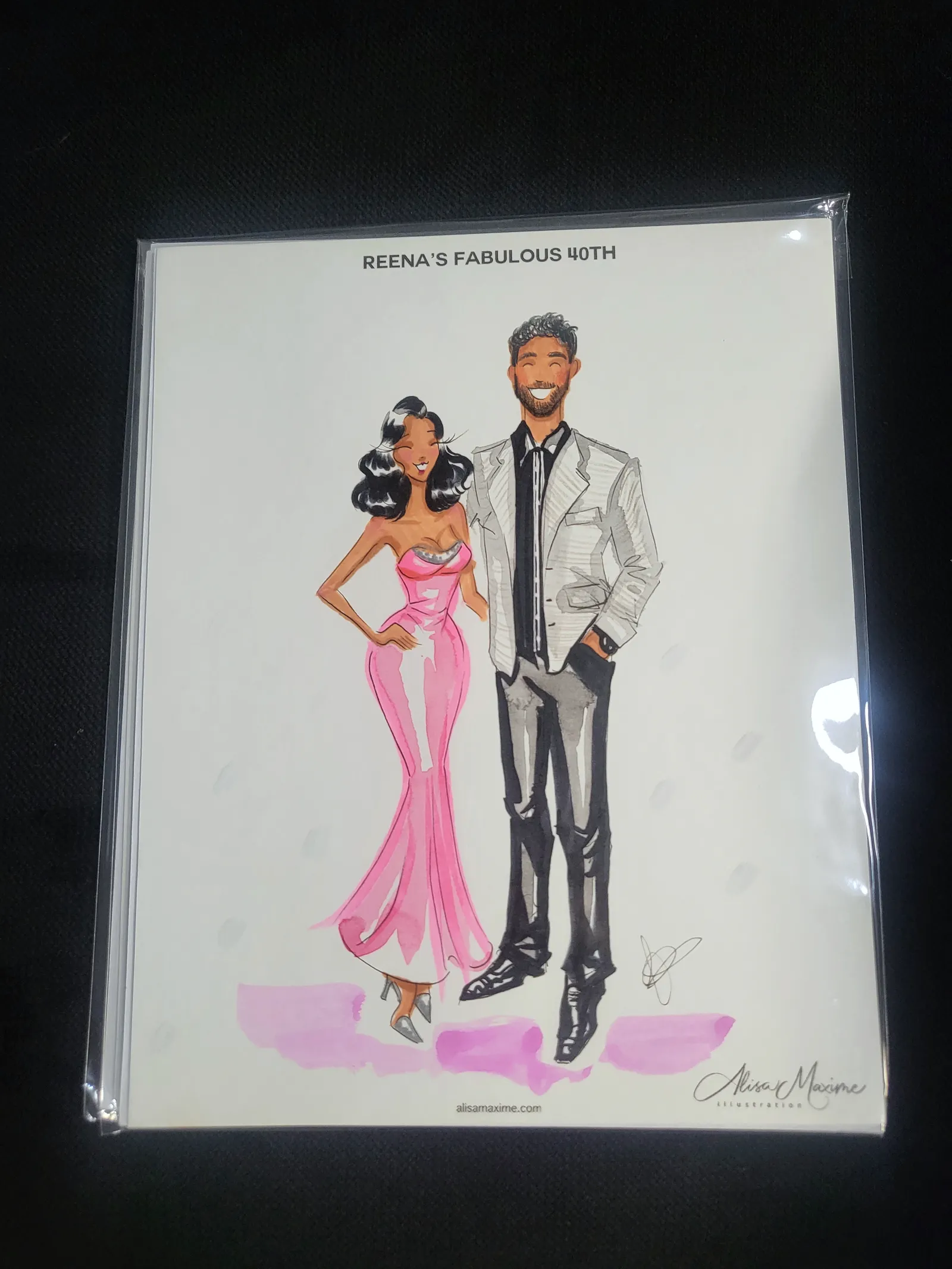 Live fashion sketch 4 from 40th Birthday Celebration in Flower Mound, Texas