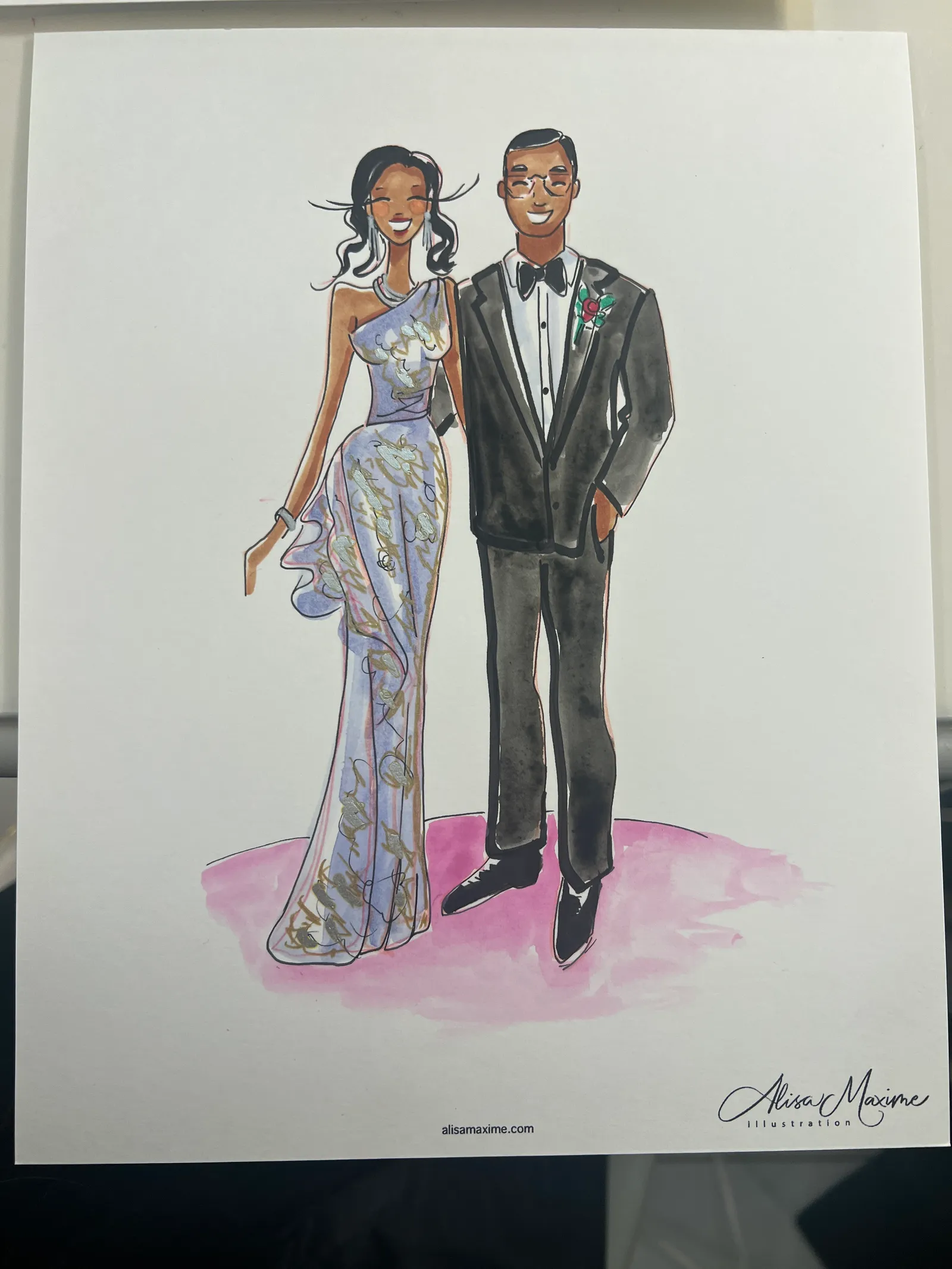 A fashion sketch drawn at The Peach Orchard