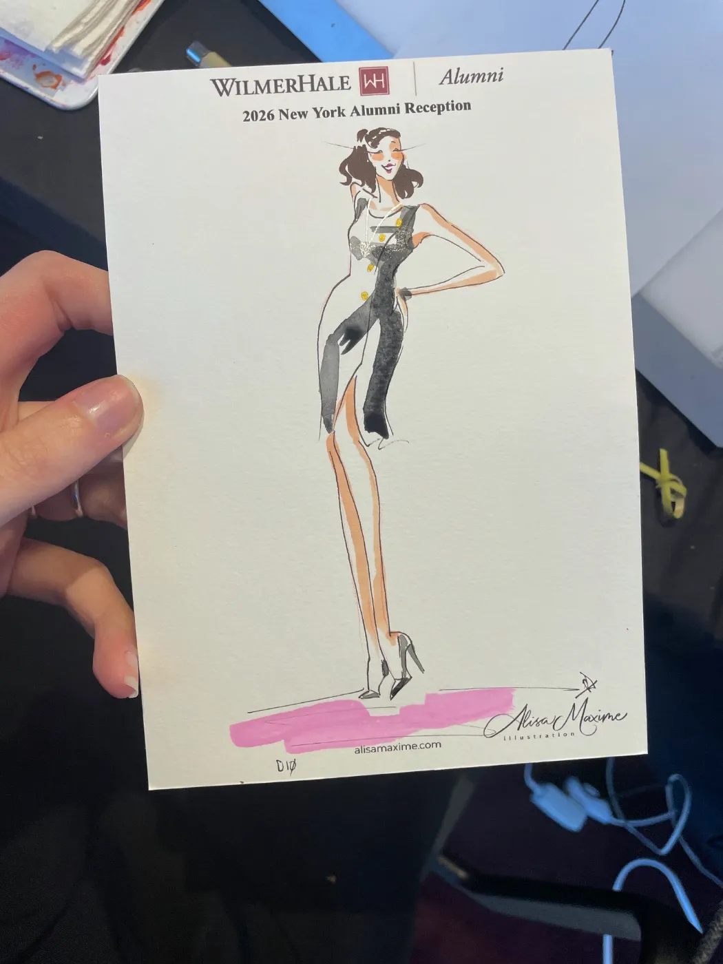 Live fashion sketch 8 from WilmerHale Client Appreciation Evening at 7 World Trade Center, New York