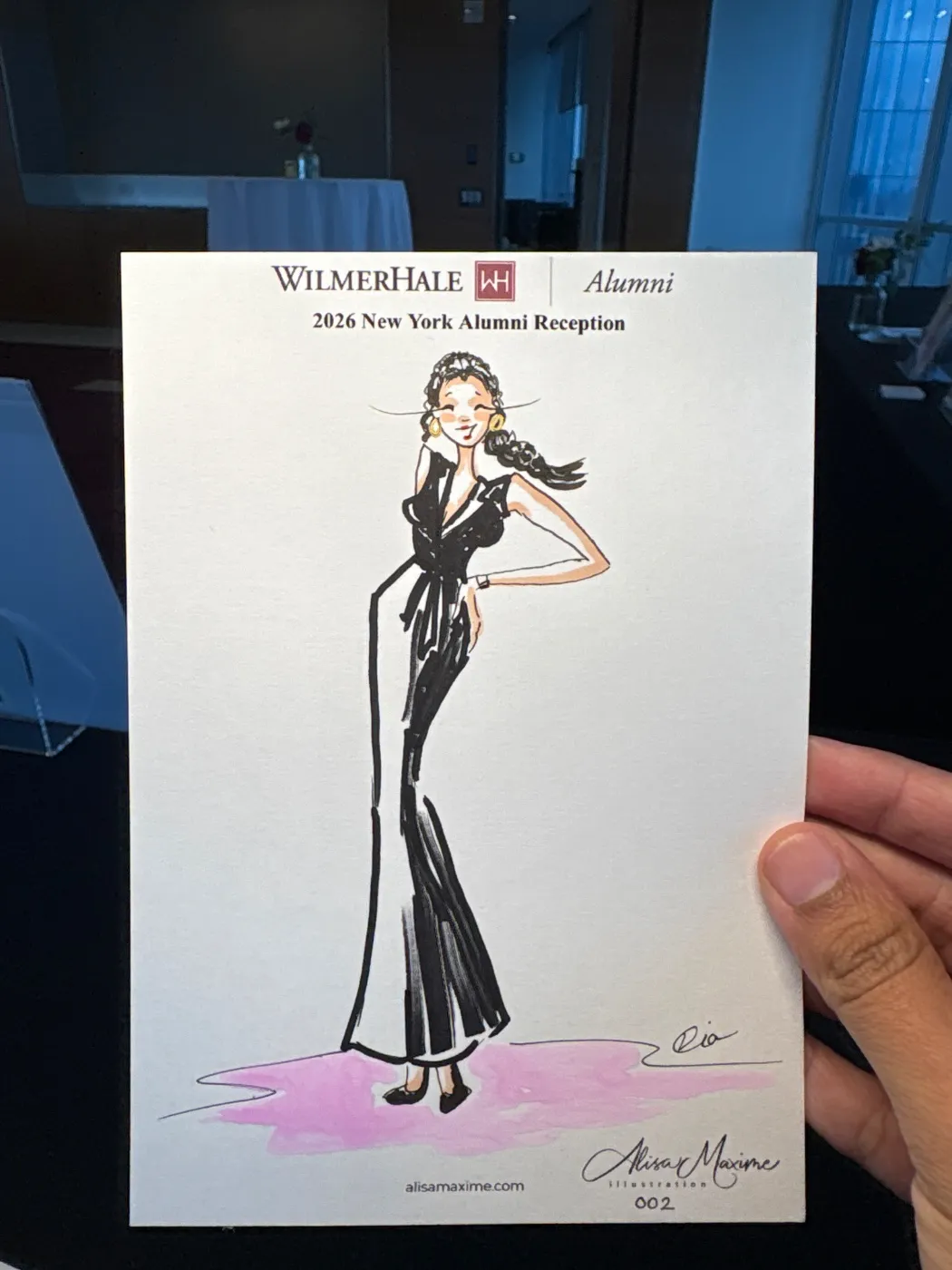Live fashion sketch 3 from WilmerHale Client Appreciation Evening at 7 World Trade Center, New York