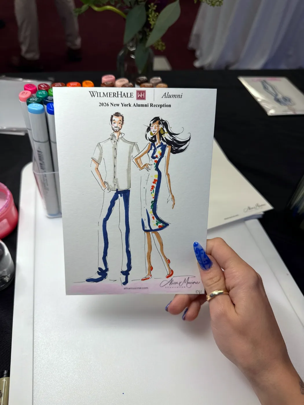 Live fashion sketch 9 from WilmerHale Client Appreciation Evening at 7 World Trade Center, New York