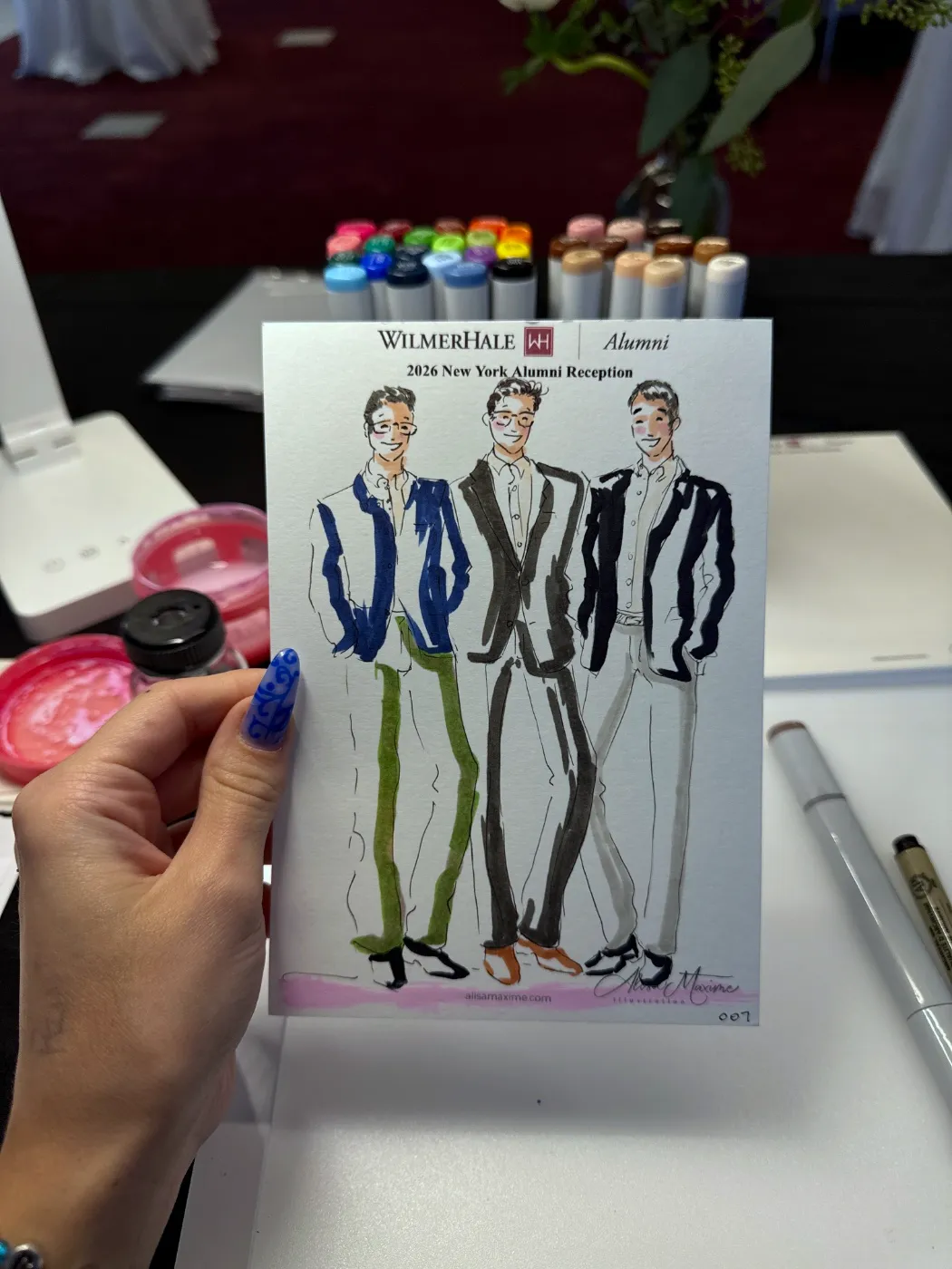 Live fashion sketch 5 from WilmerHale Client Appreciation Evening at 7 World Trade Center, New York