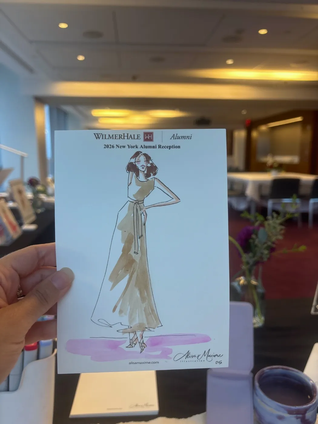Live fashion sketch 4 from WilmerHale Client Appreciation Evening at 7 World Trade Center, New York