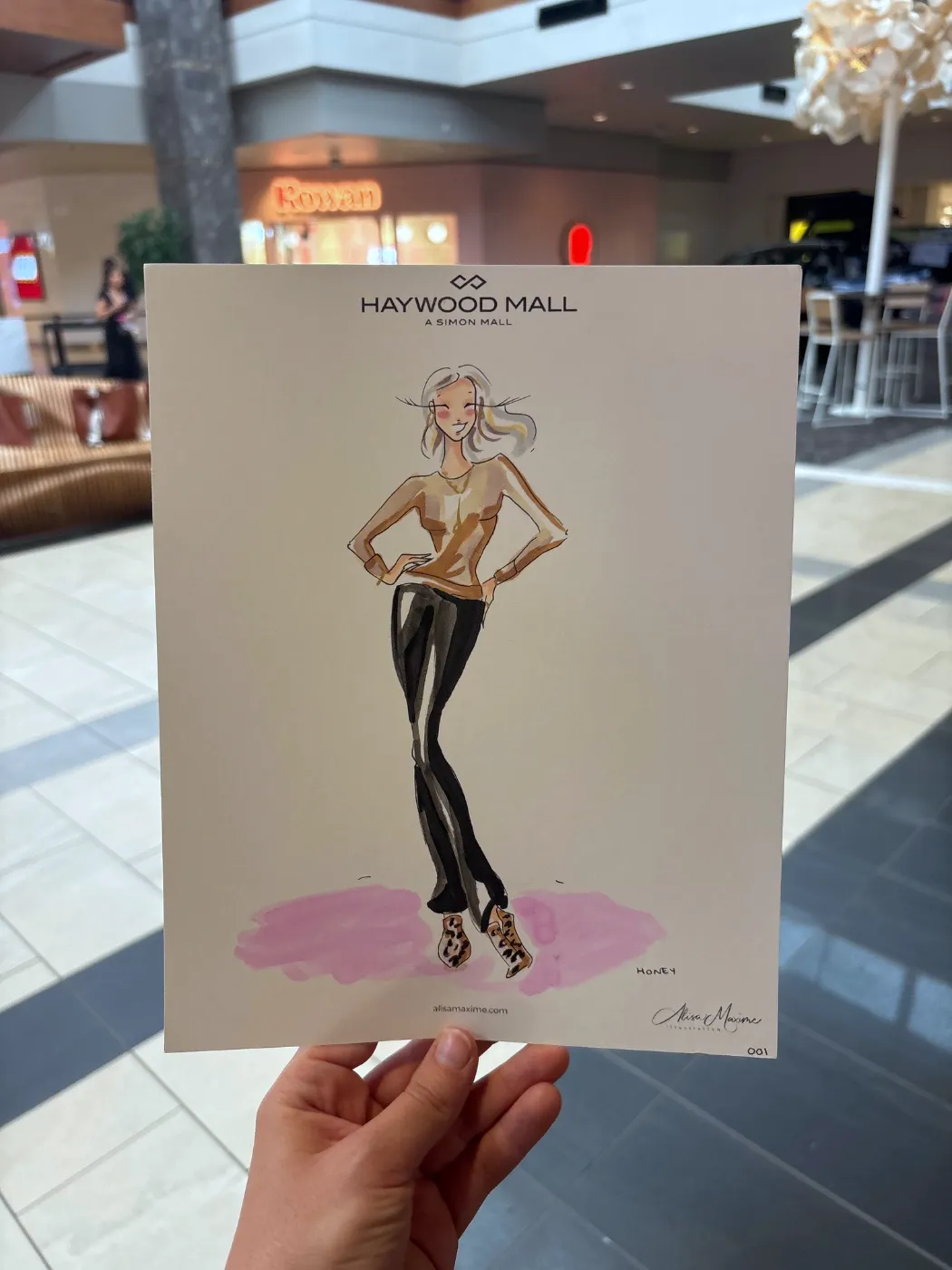 Live fashion sketch 2 from Shop Event at Haywood Mall, Greenville