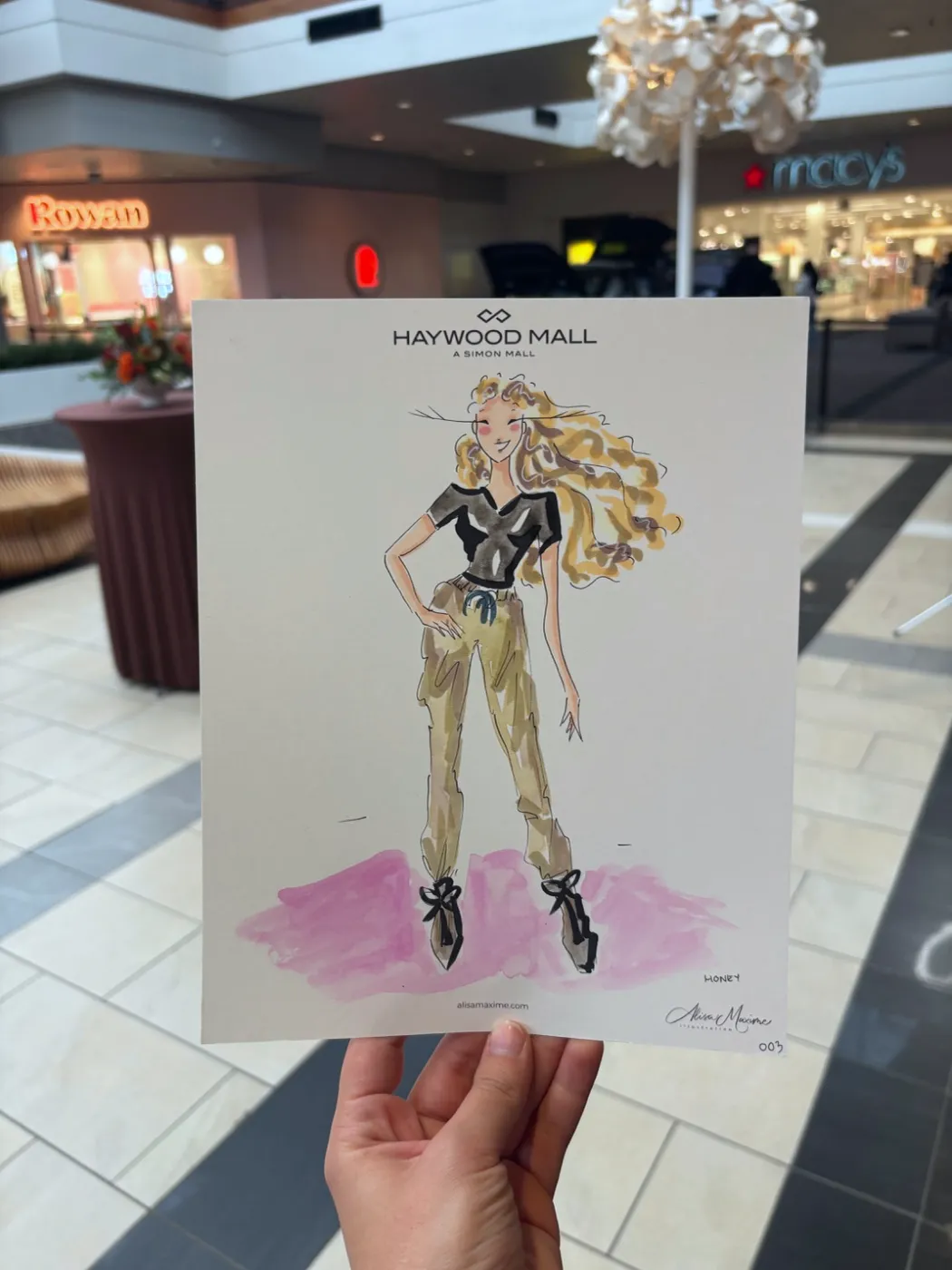 Live fashion sketch 4 from Shop Event at Haywood Mall, Greenville