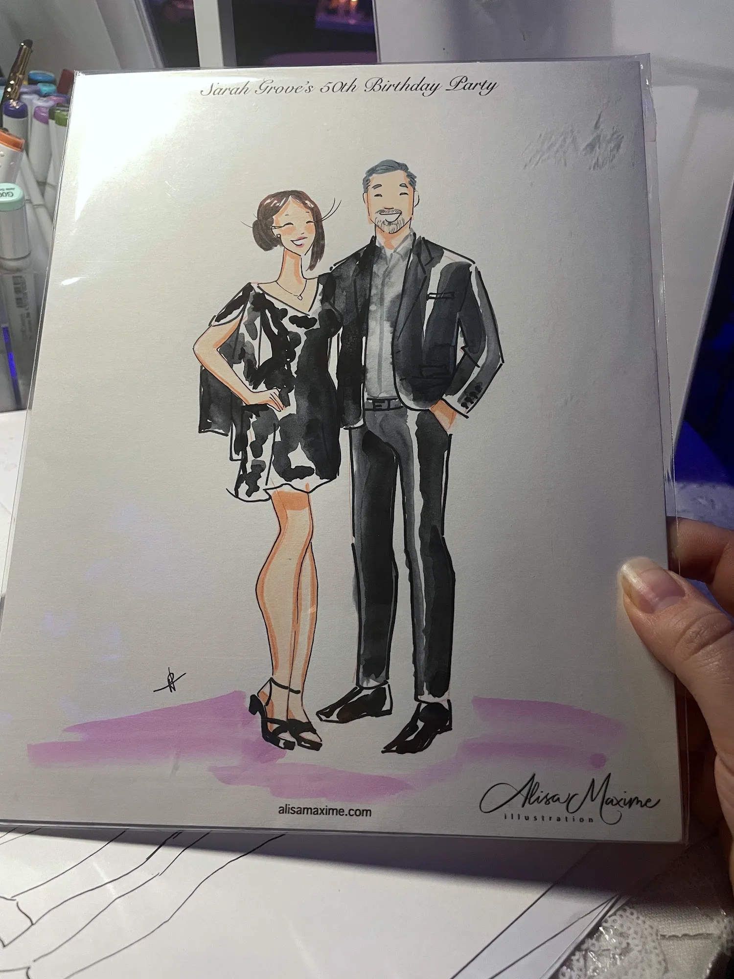 Live fashion sketch 7 from Surprise 50th Birthday Celebration at Dallas Petroleum Club