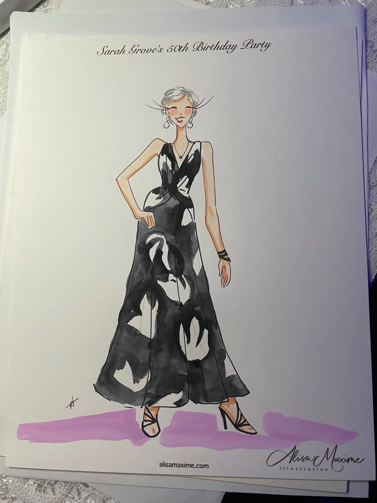 Live fashion sketch 6 from Surprise 50th Birthday Celebration at Dallas Petroleum Club