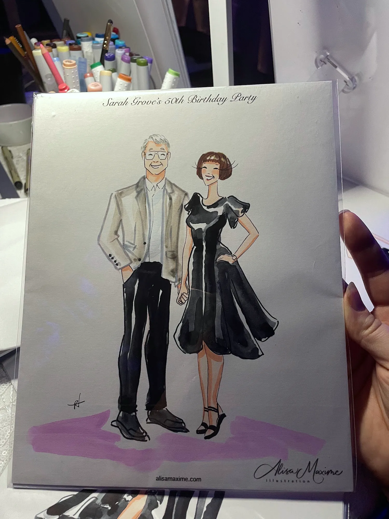 Live fashion sketch 5 from Surprise 50th Birthday Celebration at Dallas Petroleum Club