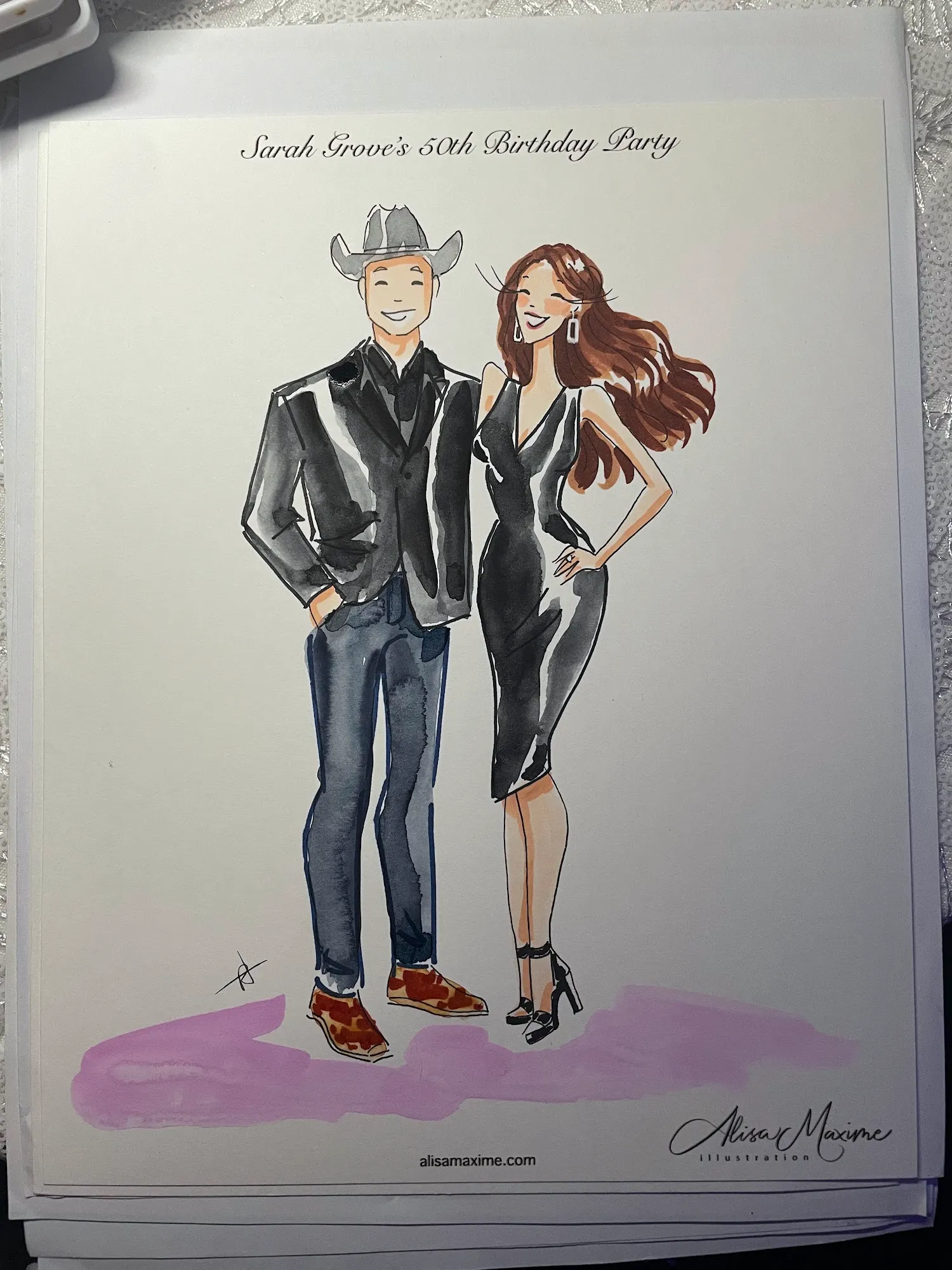 Live fashion sketch 8 from Surprise 50th Birthday Celebration at Dallas Petroleum Club