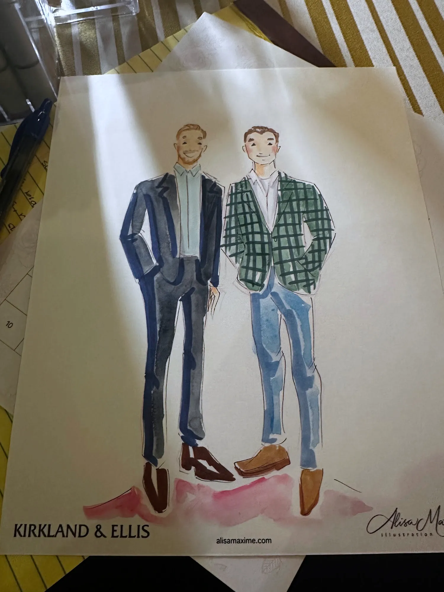 Live fashion sketch 9 from Kirkland and Ellis Party at The Thompson Houston Hotel
