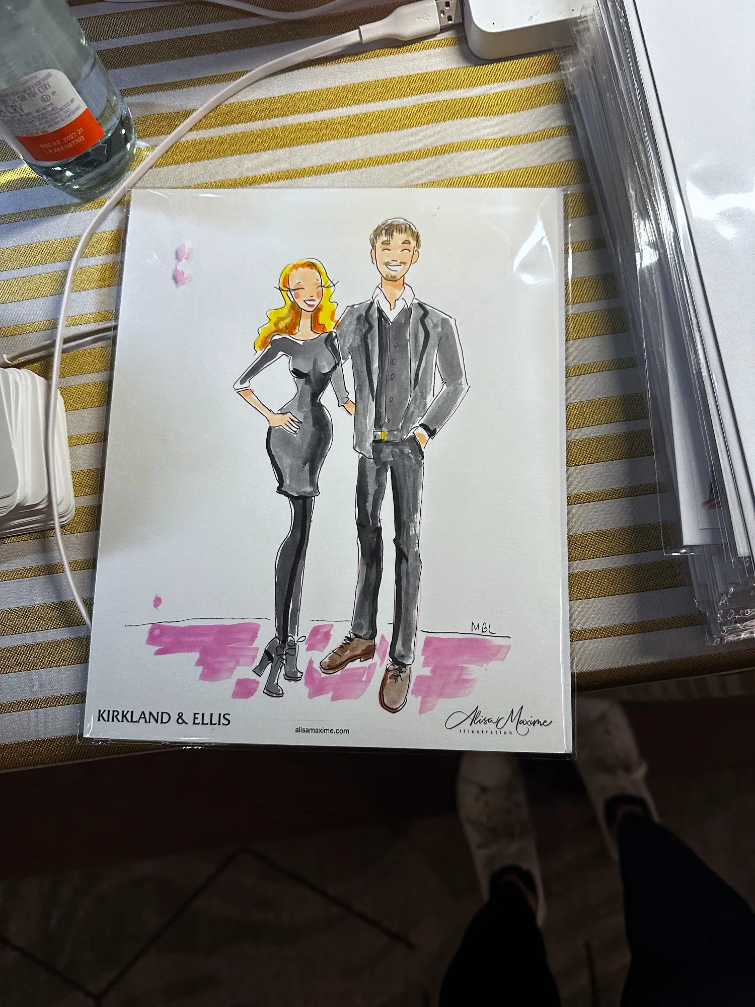 Live fashion sketch 6 from Kirkland and Ellis Party at The Thompson Houston Hotel
