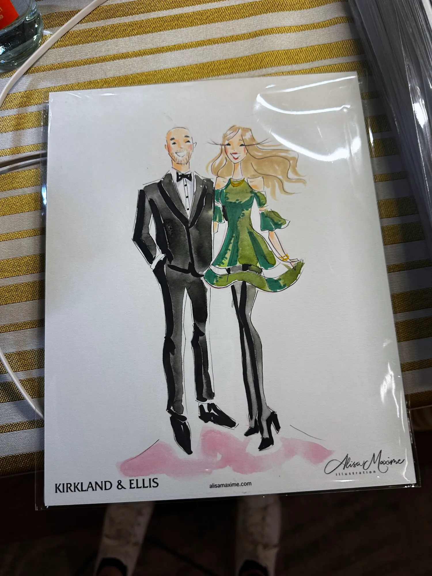 Live fashion sketch 2 from Kirkland and Ellis Party at The Thompson Houston Hotel