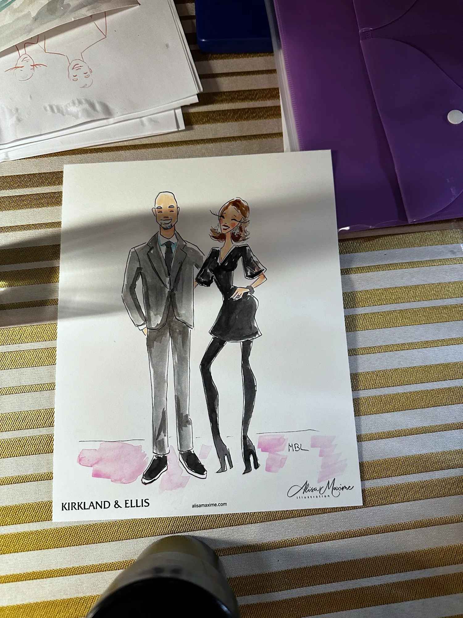 Live sketch from Kirkland and Ellis Party at The Thompson Houston Hotel