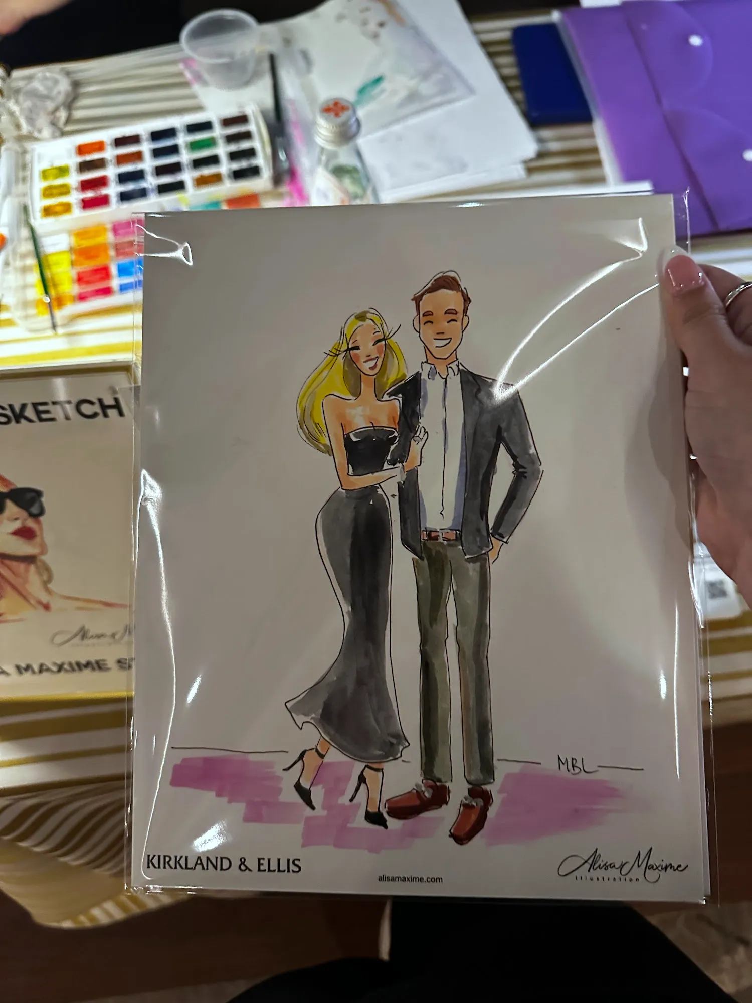 Live fashion sketch 10 from Kirkland and Ellis Party at The Thompson Houston Hotel