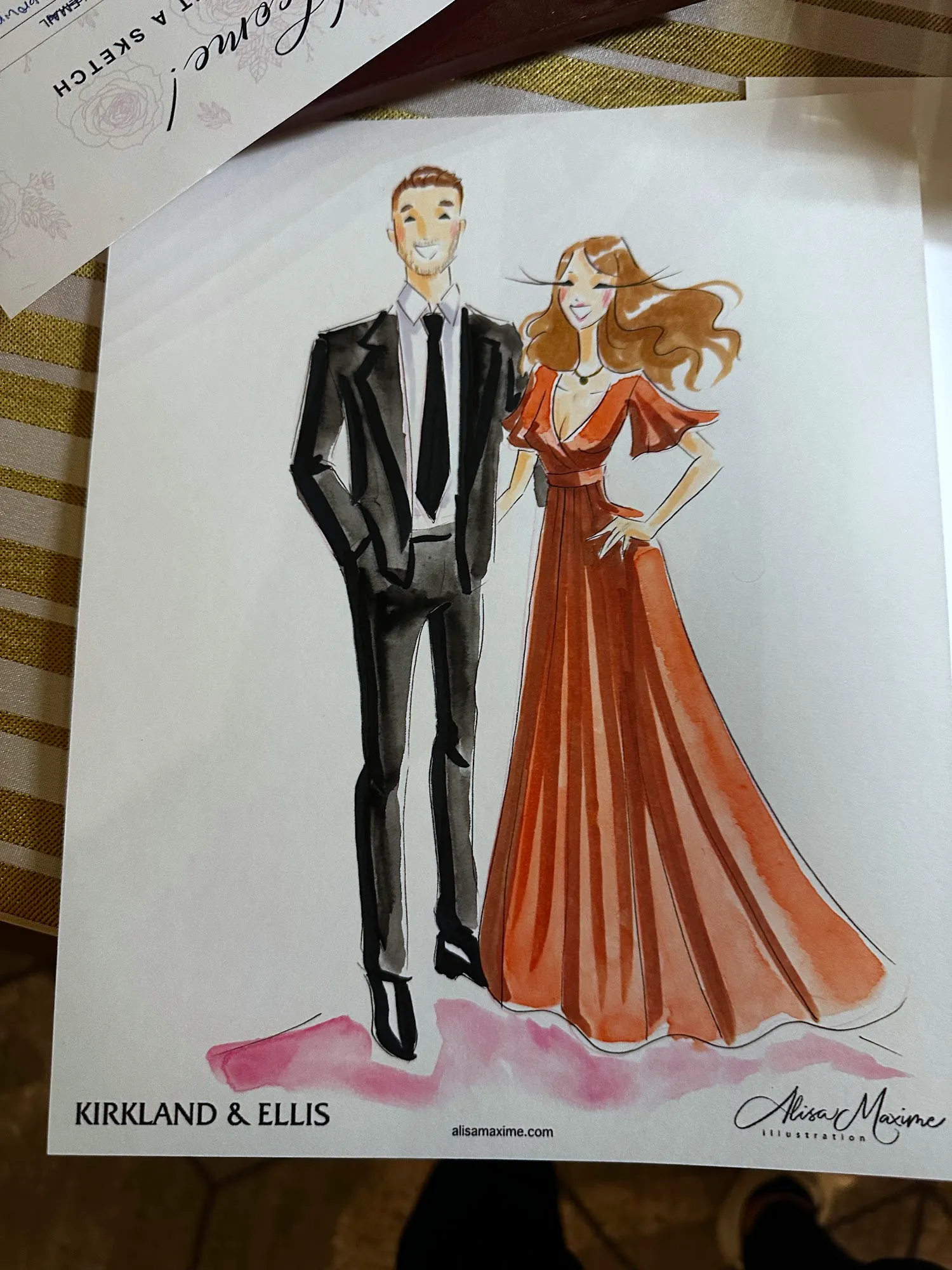 Live fashion sketch 4 from Kirkland and Ellis Party at The Thompson Houston Hotel