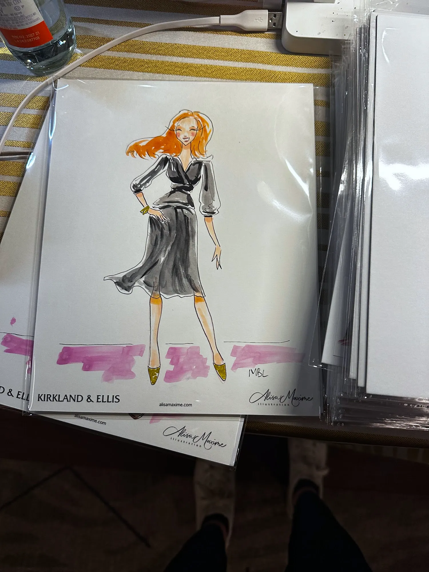 Live fashion sketch 7 from Kirkland and Ellis Party at The Thompson Houston Hotel