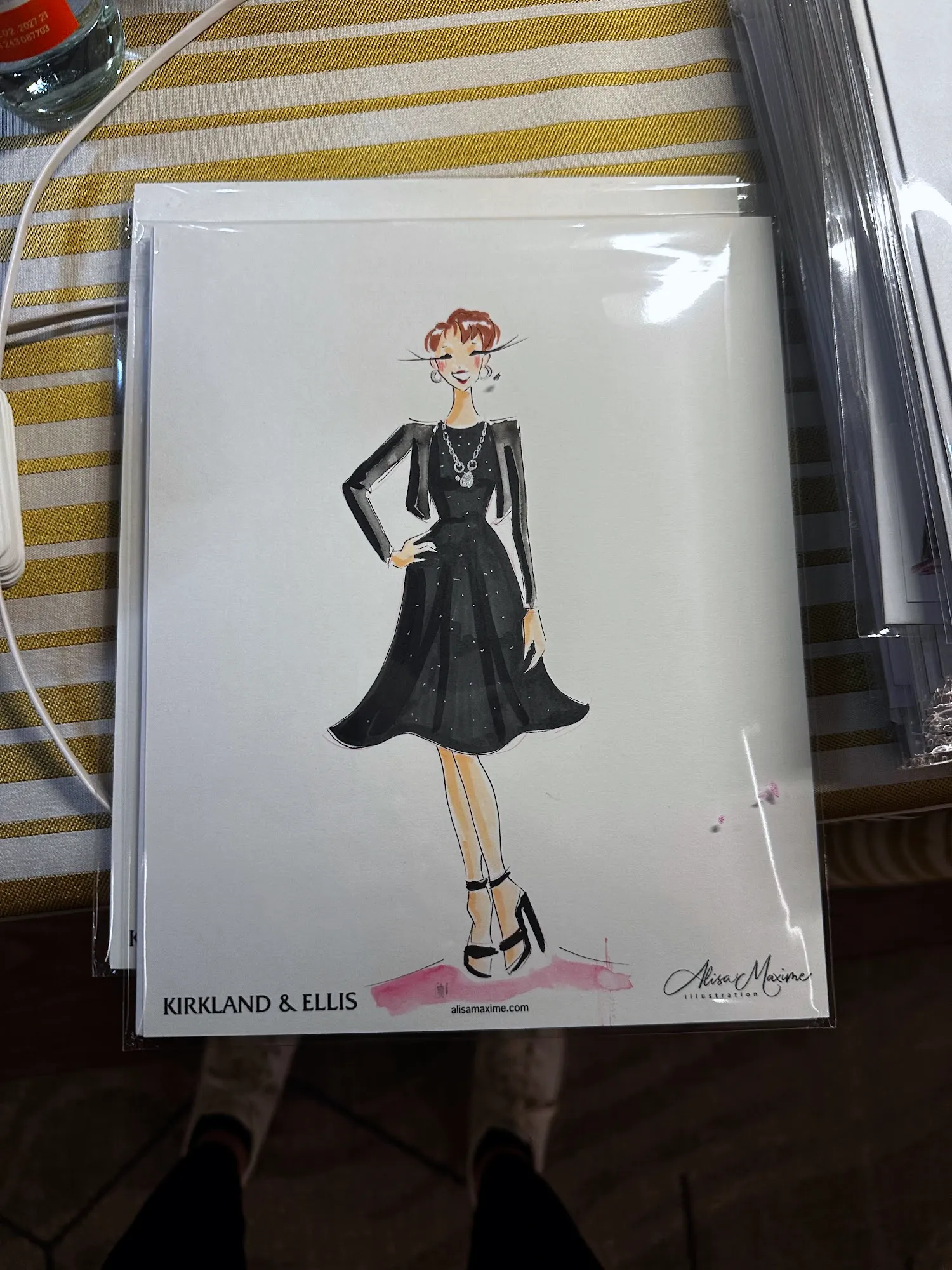 Live fashion sketch 3 from Kirkland and Ellis Party at The Thompson Houston Hotel