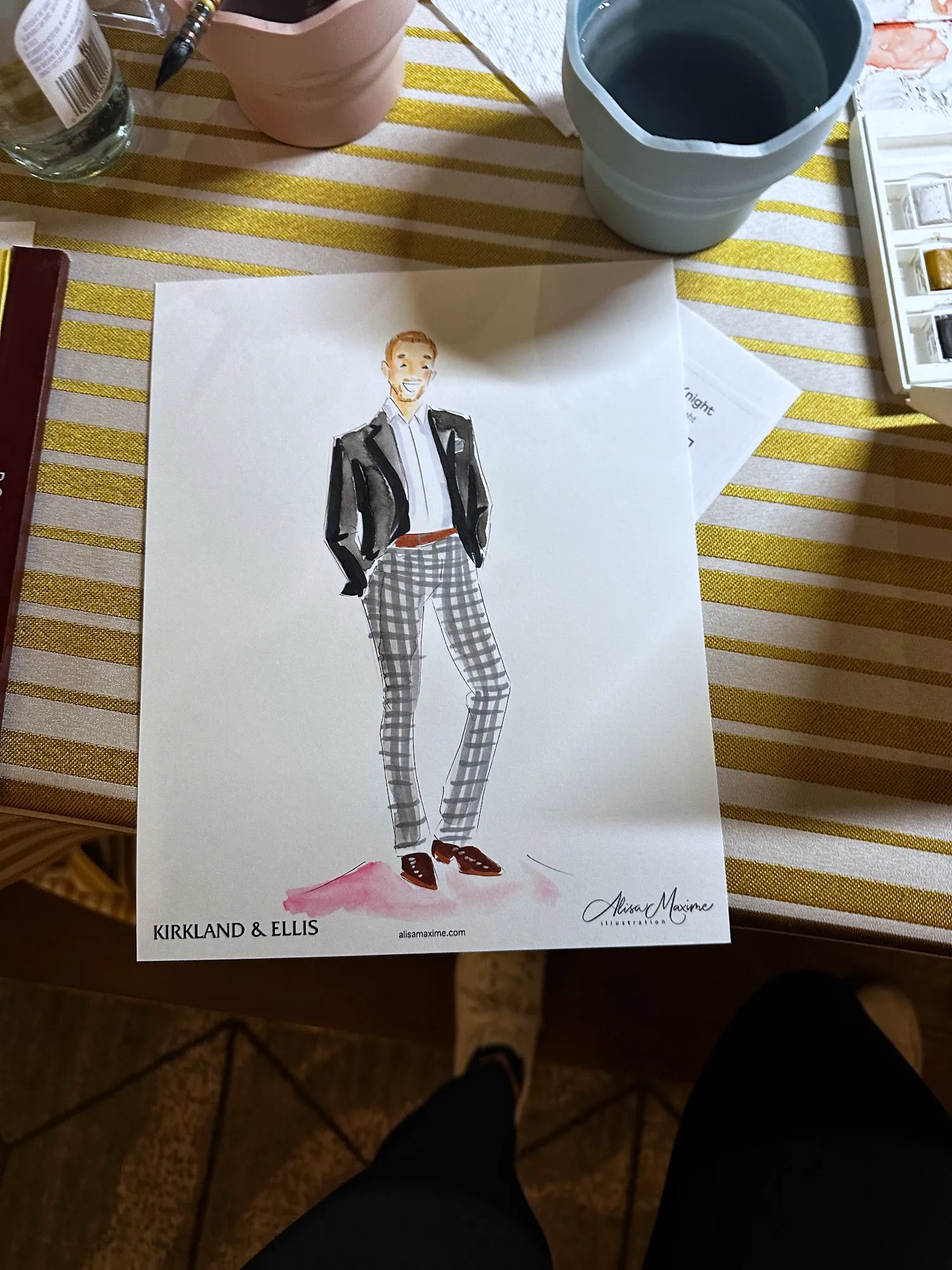 Live fashion sketch 14 from Kirkland and Ellis Party at The Thompson Houston Hotel