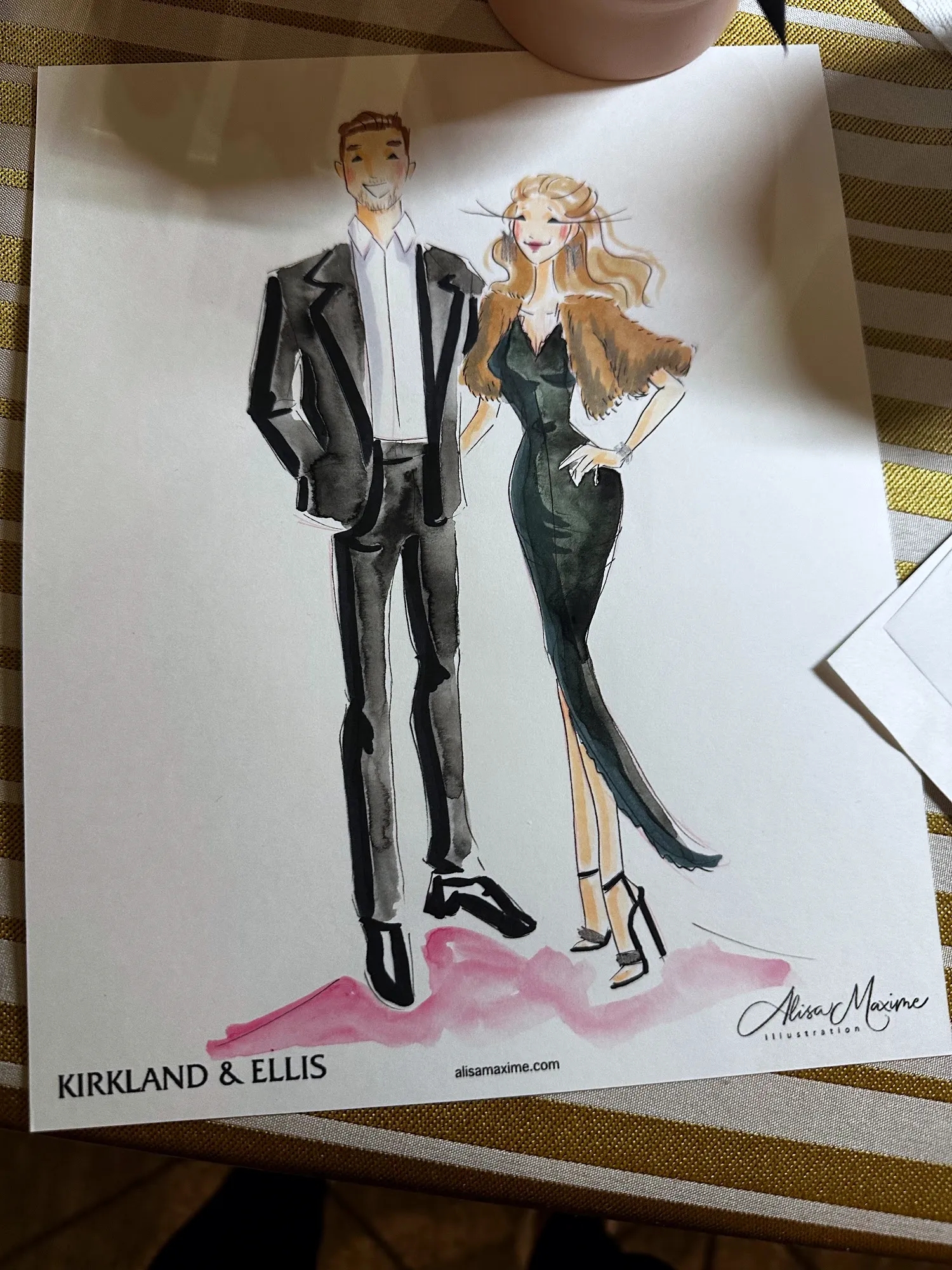 Live fashion sketch 5 from Kirkland and Ellis Party at The Thompson Houston Hotel