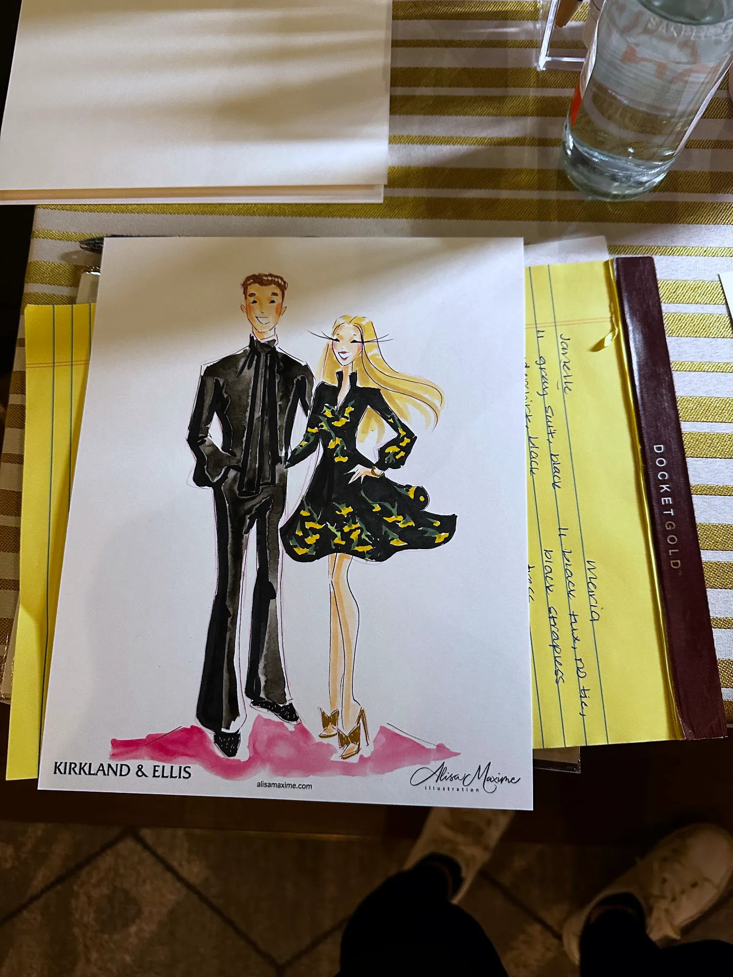 Live fashion sketch 15 from Kirkland and Ellis Party at The Thompson Houston Hotel