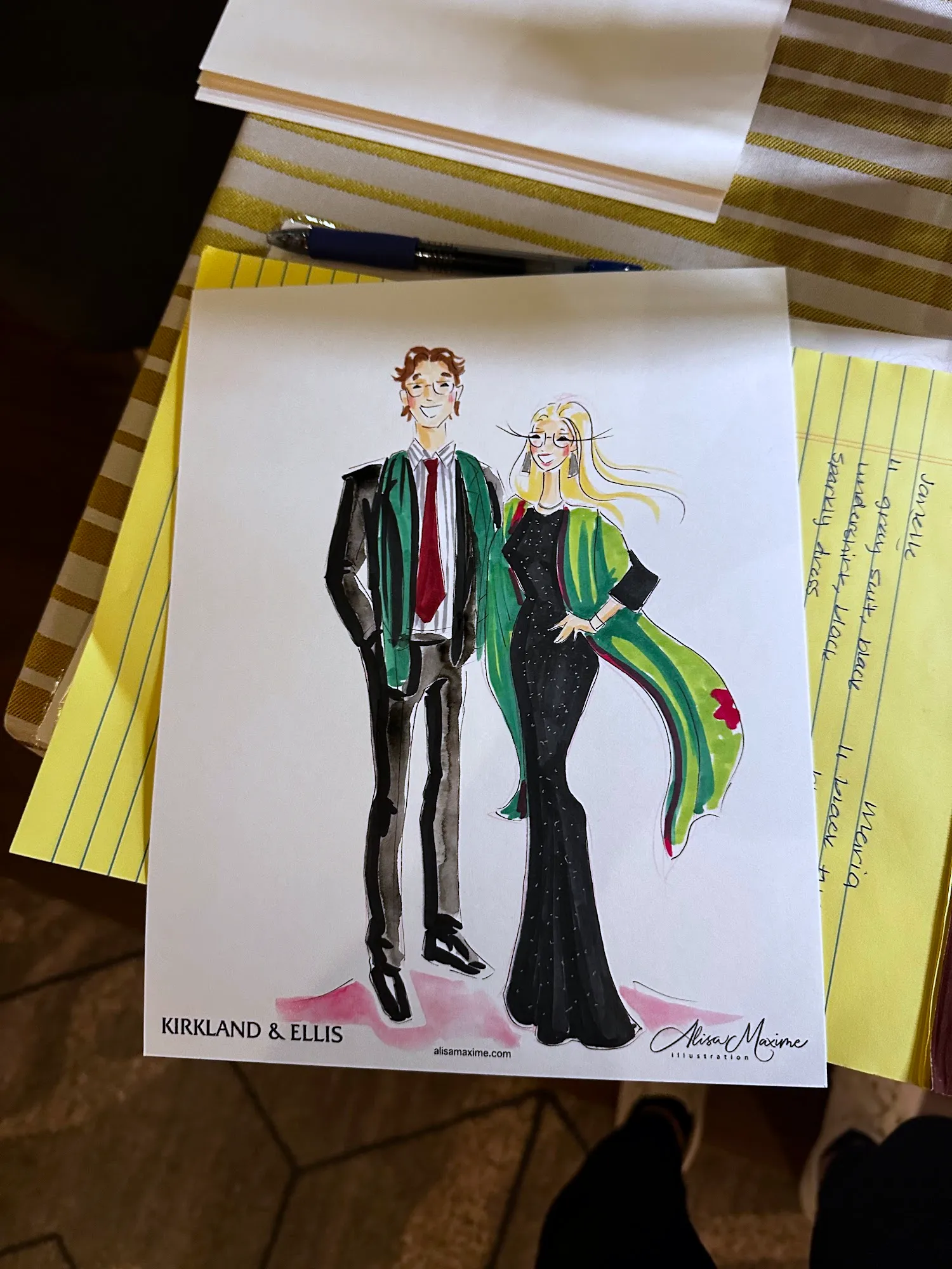 Live fashion sketch 16 from Kirkland and Ellis Party at The Thompson Houston Hotel