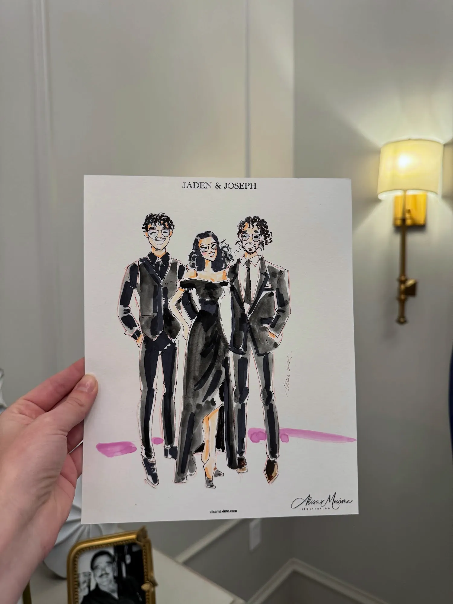 Live sketch from Elegant Wedding Celebration in Colleyville, TX