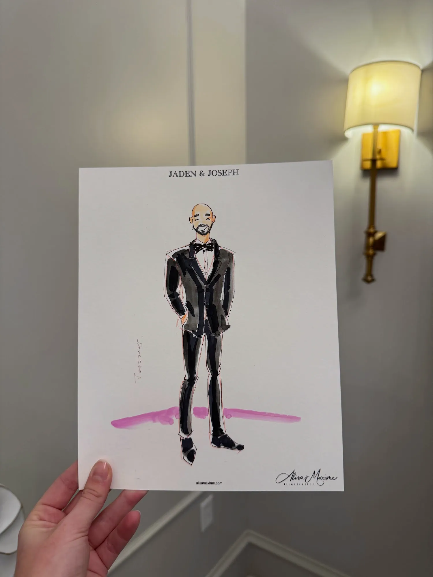 Live fashion sketch 2 from Elegant Wedding Celebration in Colleyville, TX