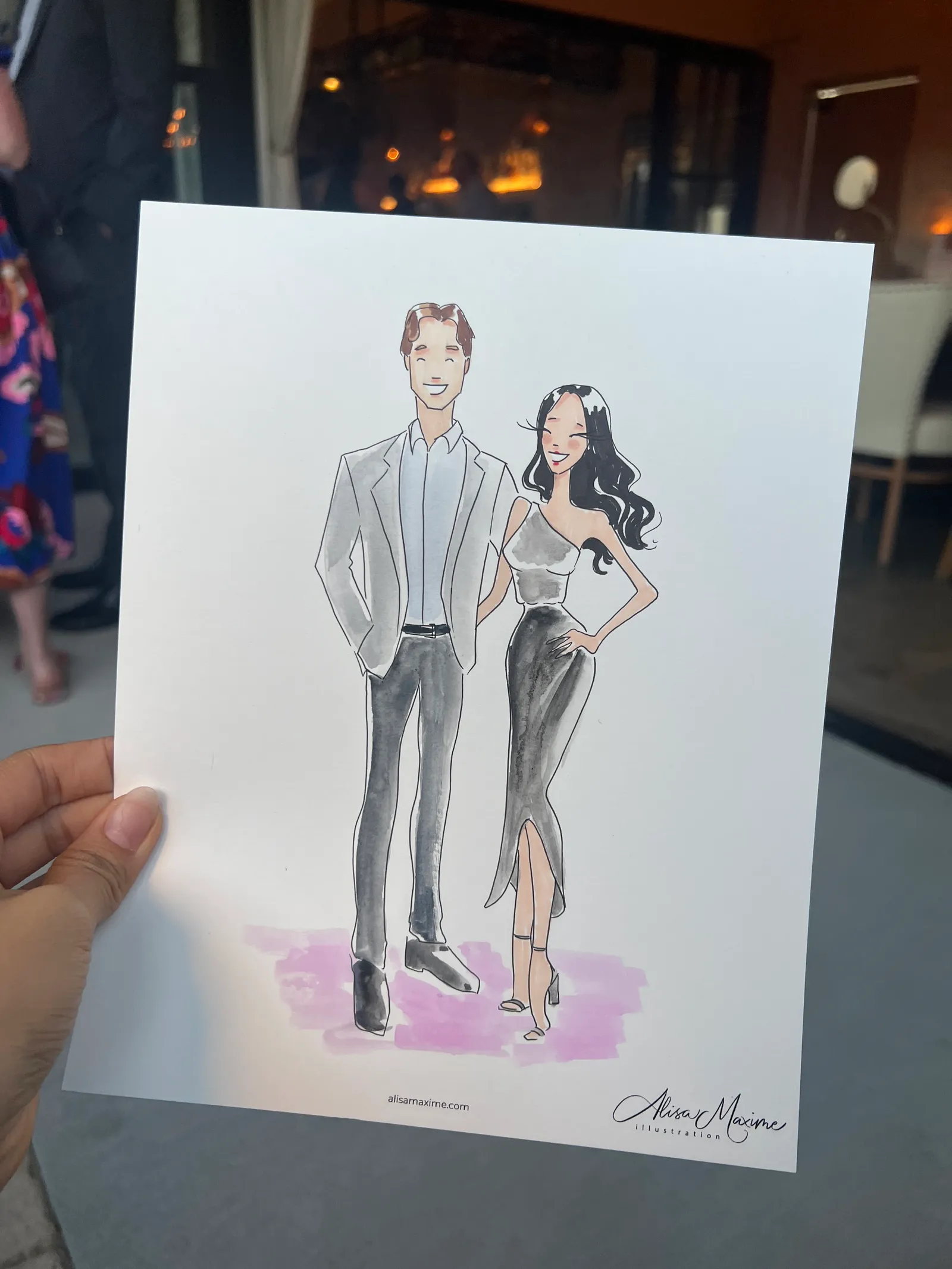 Live fashion sketch 5 from Wedding at Rossa Room Speakeasy, Bellaire