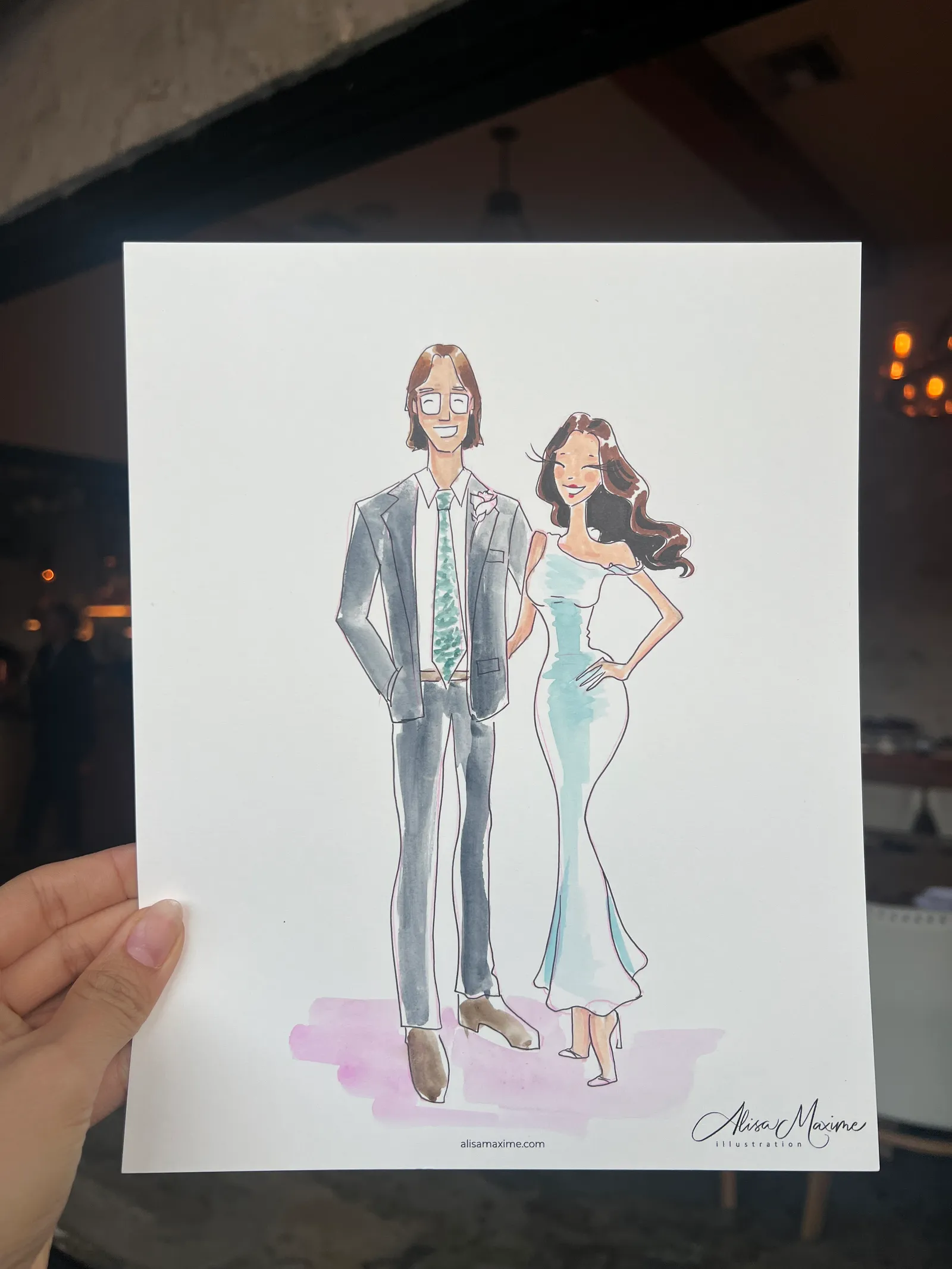 Live fashion sketch 3 from Wedding at Rossa Room Speakeasy, Bellaire