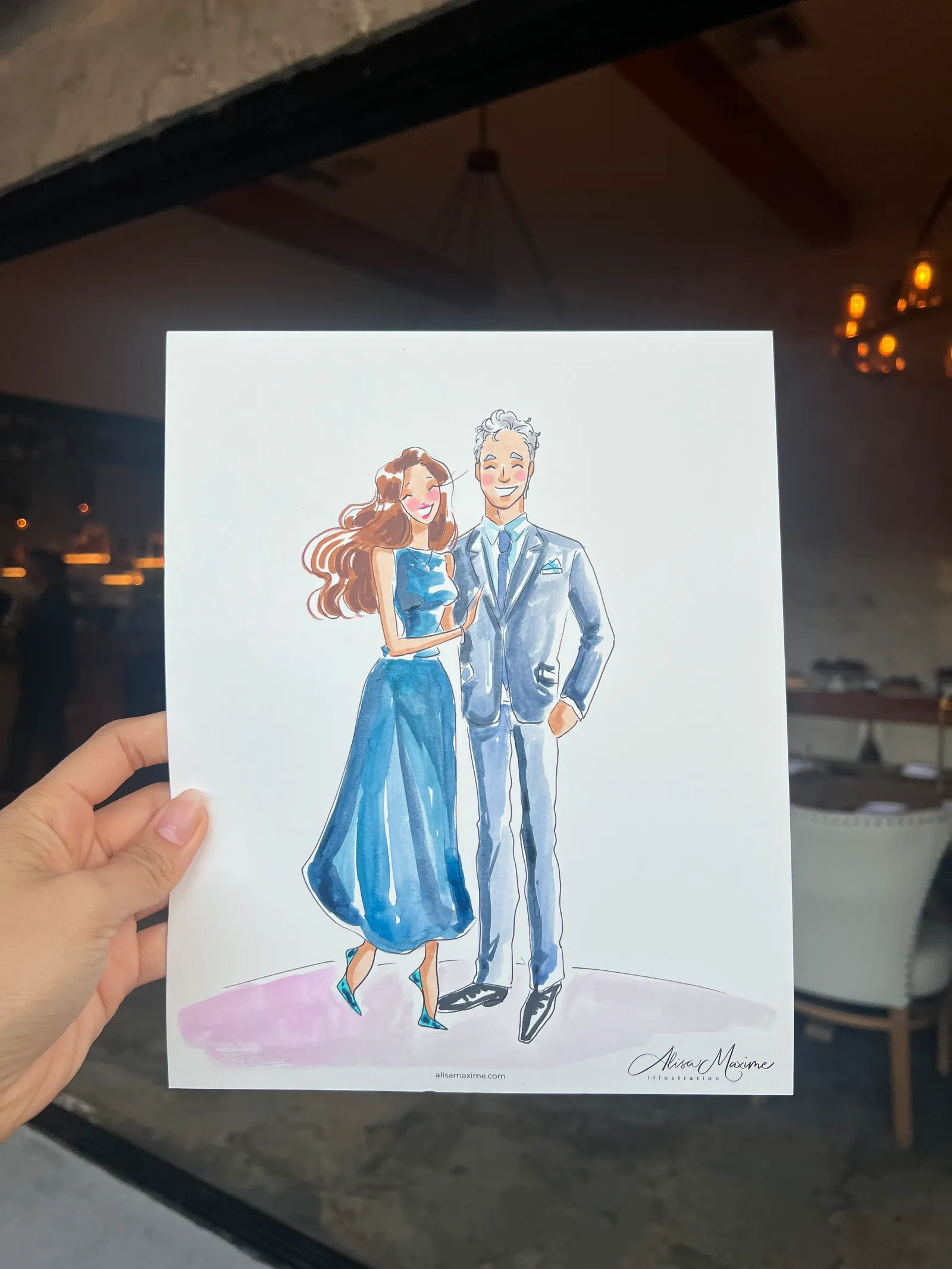 Live fashion sketch 2 from Wedding at Rossa Room Speakeasy, Bellaire