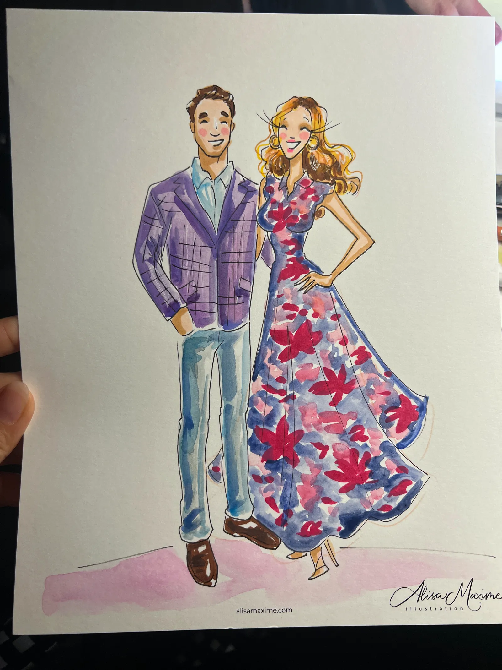 Live sketch from Wedding at Rossa Room Speakeasy, Bellaire