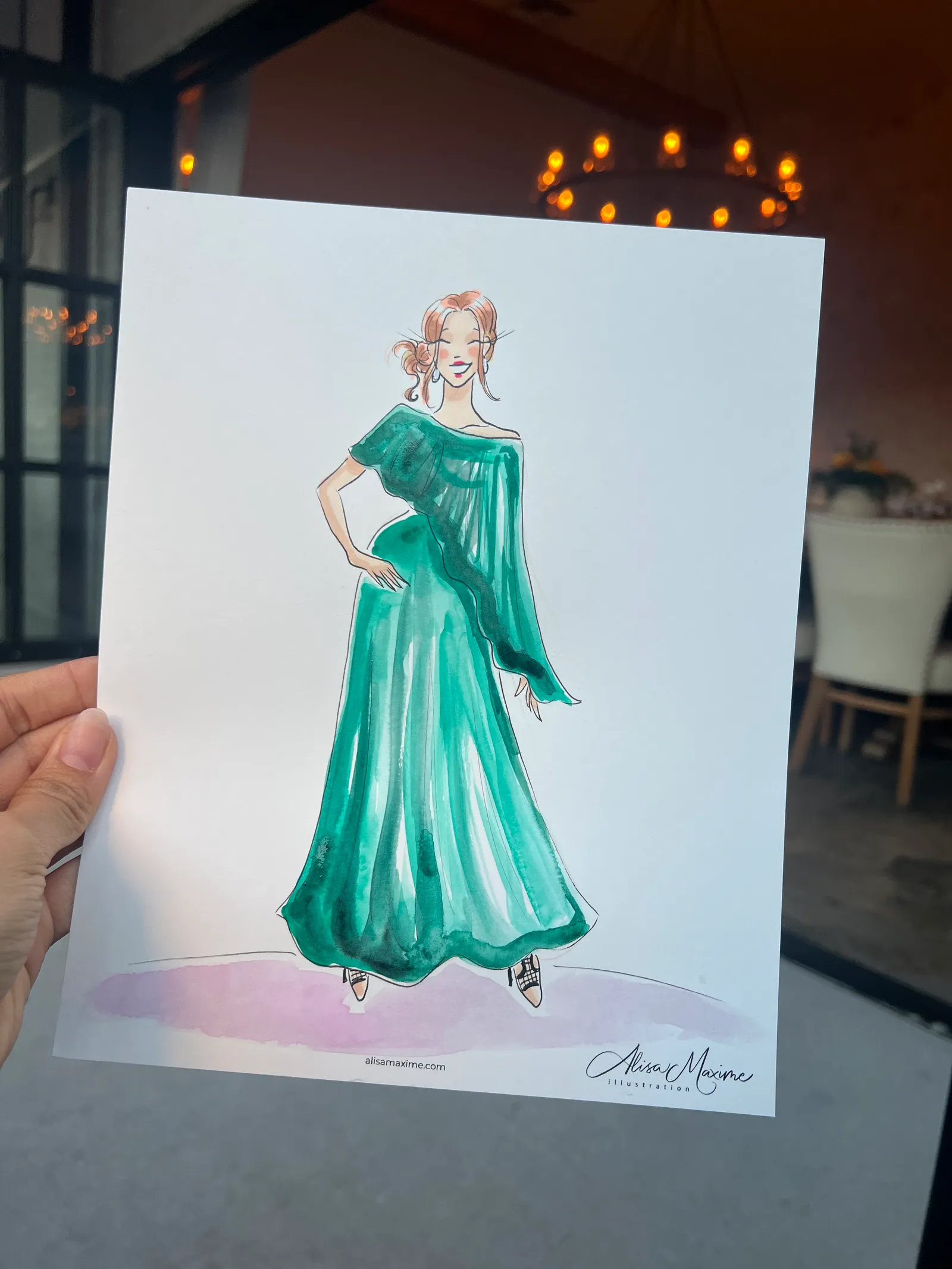 Live fashion sketch 4 from Wedding at Rossa Room Speakeasy, Bellaire