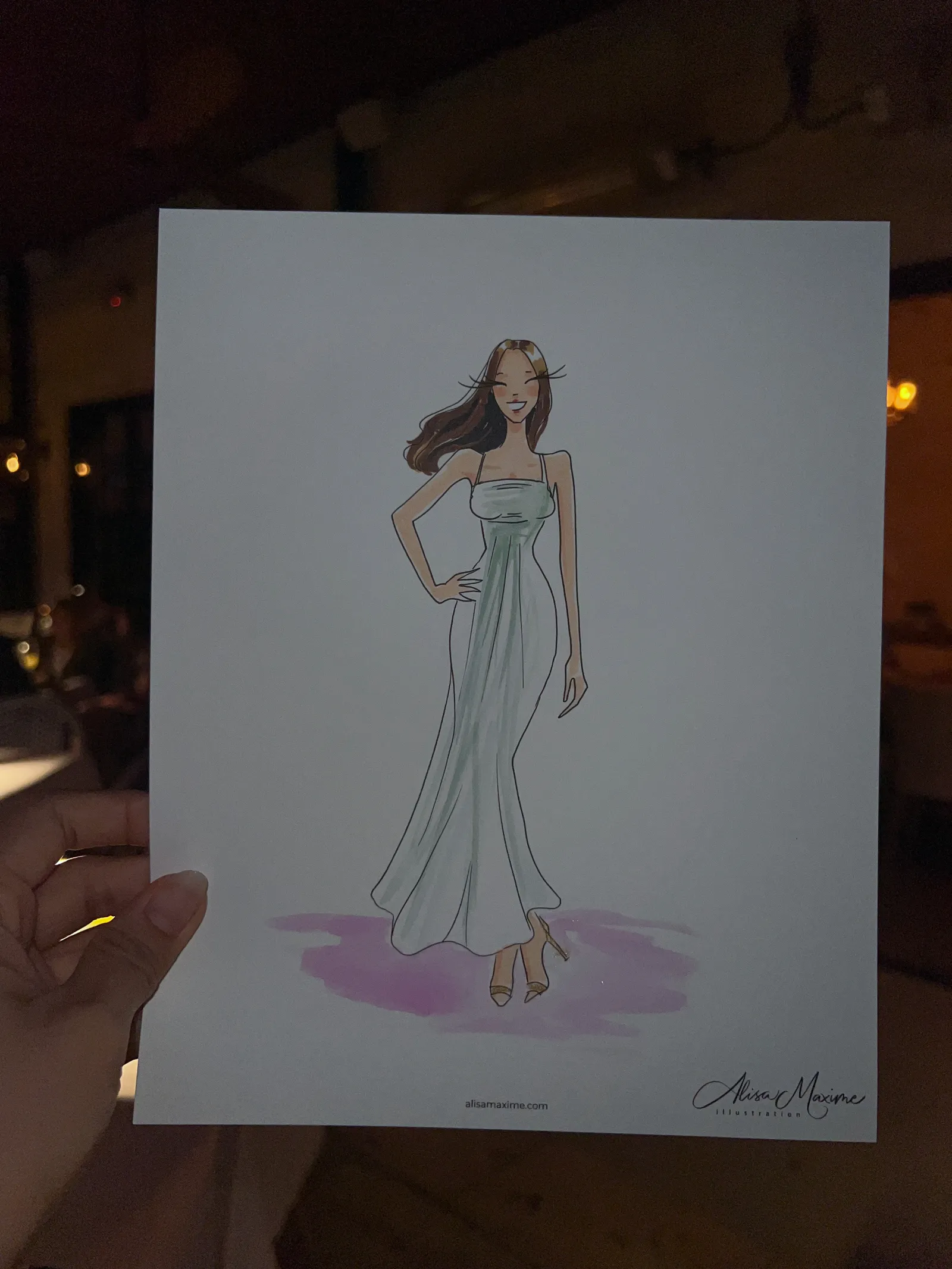 Live fashion sketch 9 from Wedding at Rossa Room Speakeasy, Bellaire