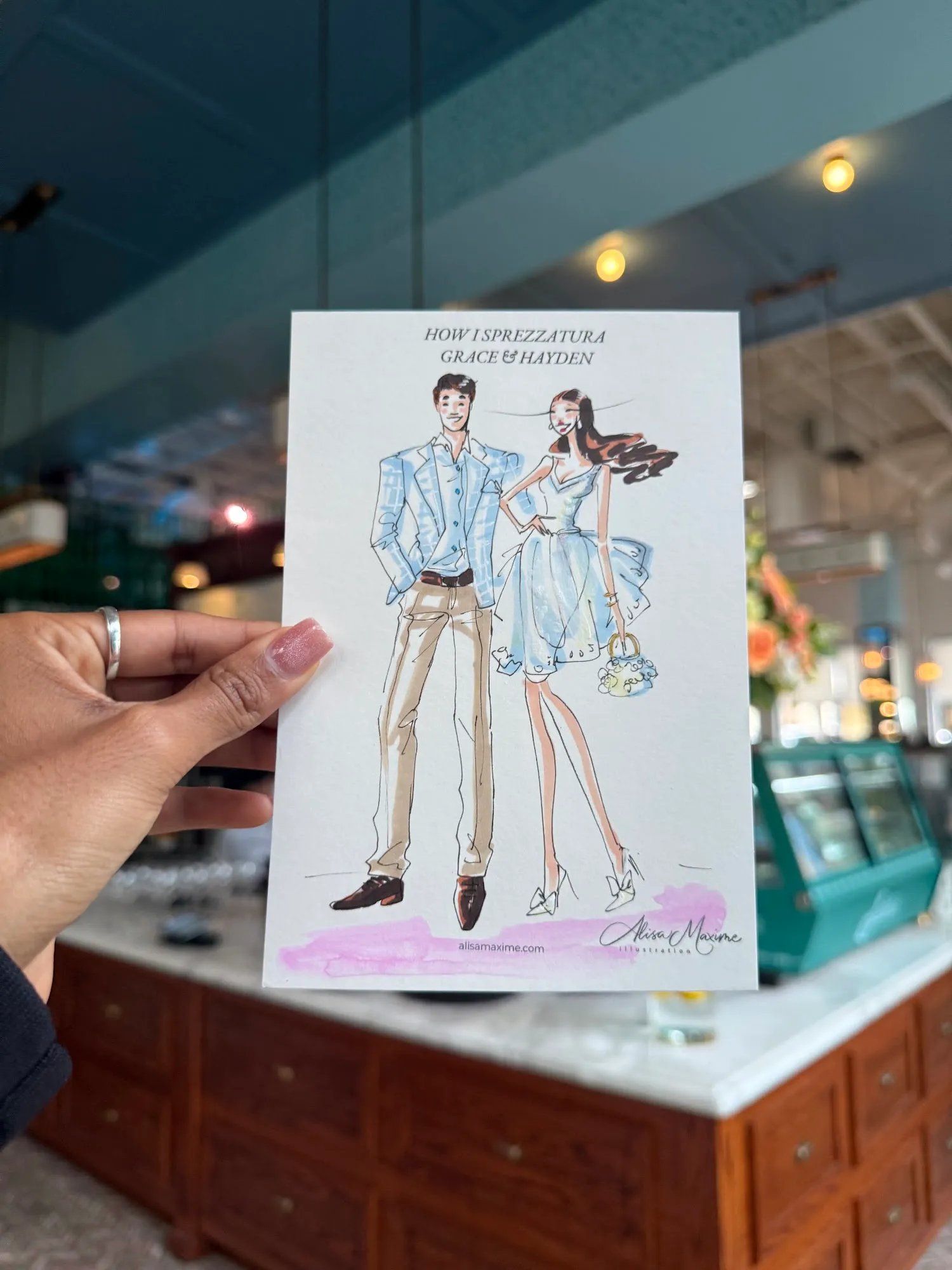 Live fashion sketch 5 from Fair Reception at Saddle's, Dallas
