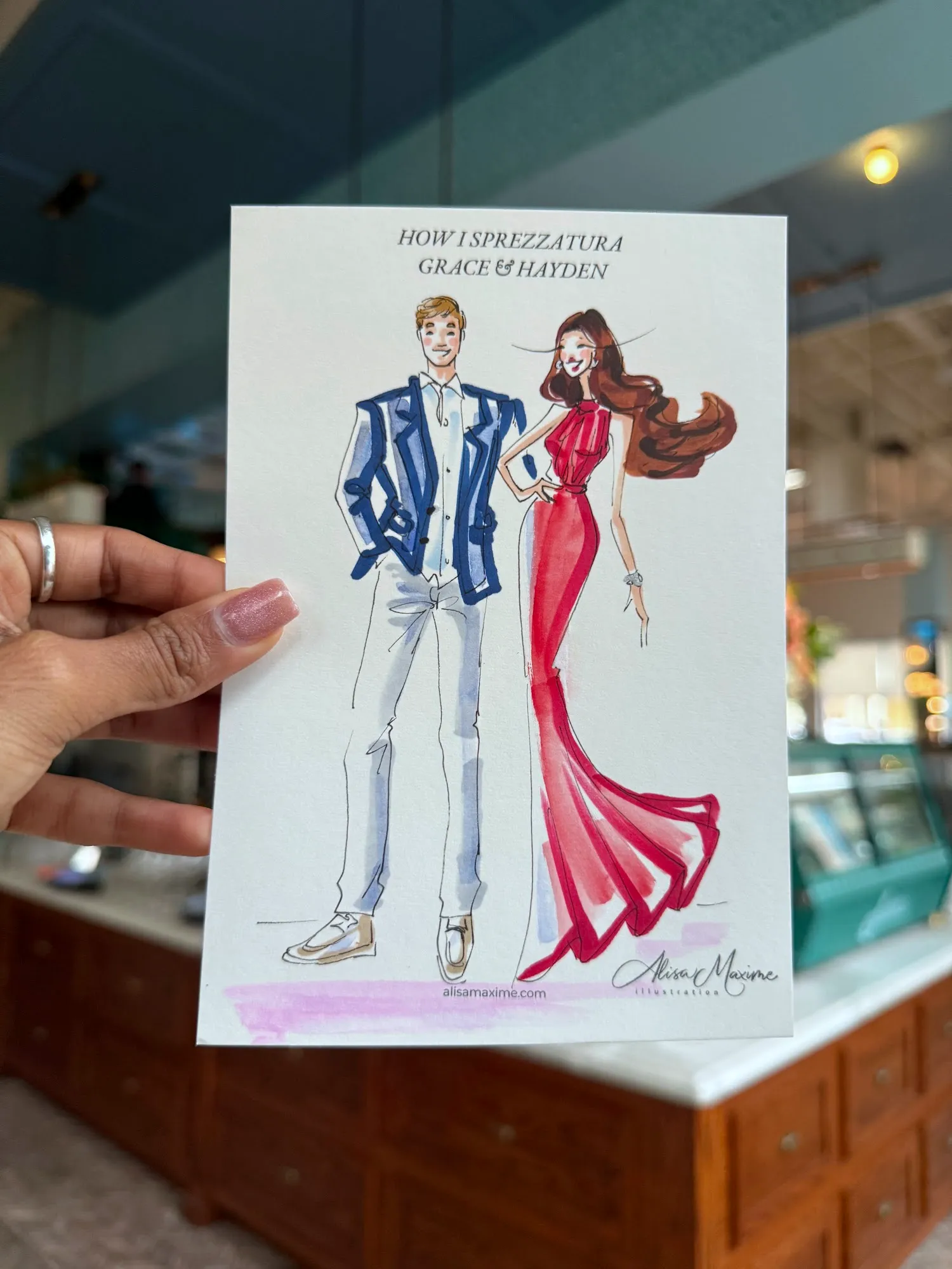 Live fashion sketch 13 from Fair Reception at Saddle's, Dallas