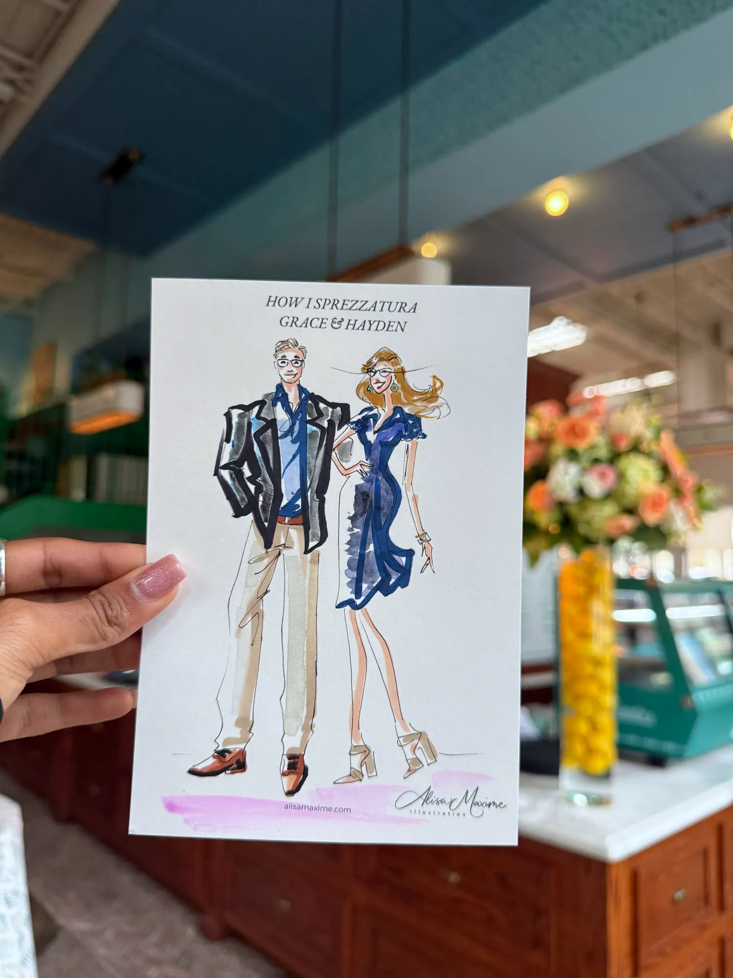 Live sketch from Fair Reception at Saddle's, Dallas