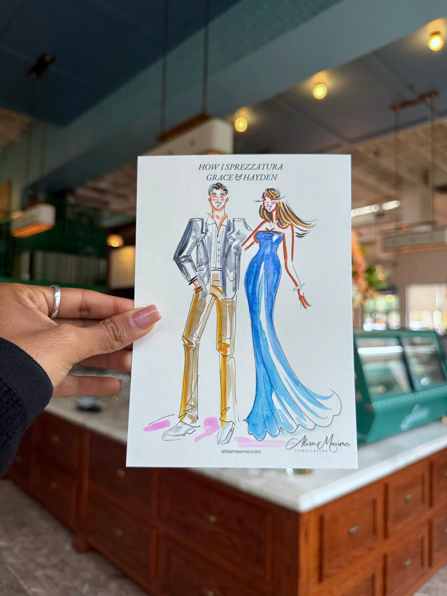 Live fashion sketch 14 from Fair Reception at Saddle's, Dallas