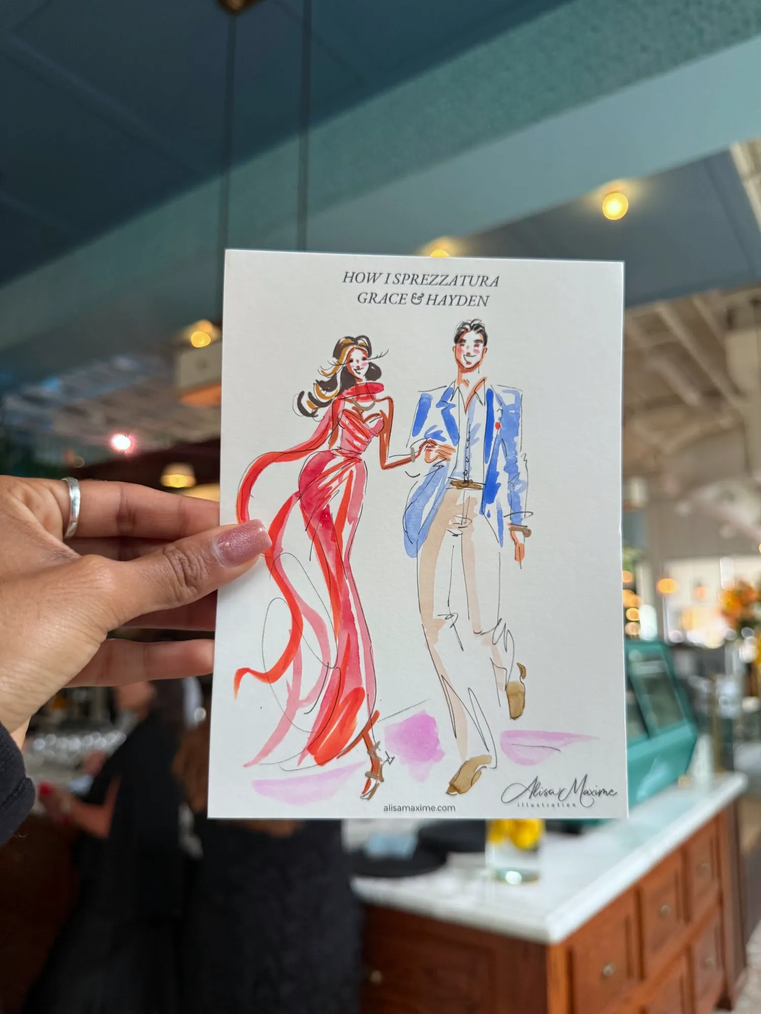 Live fashion sketch 7 from Fair Reception at Saddle's, Dallas