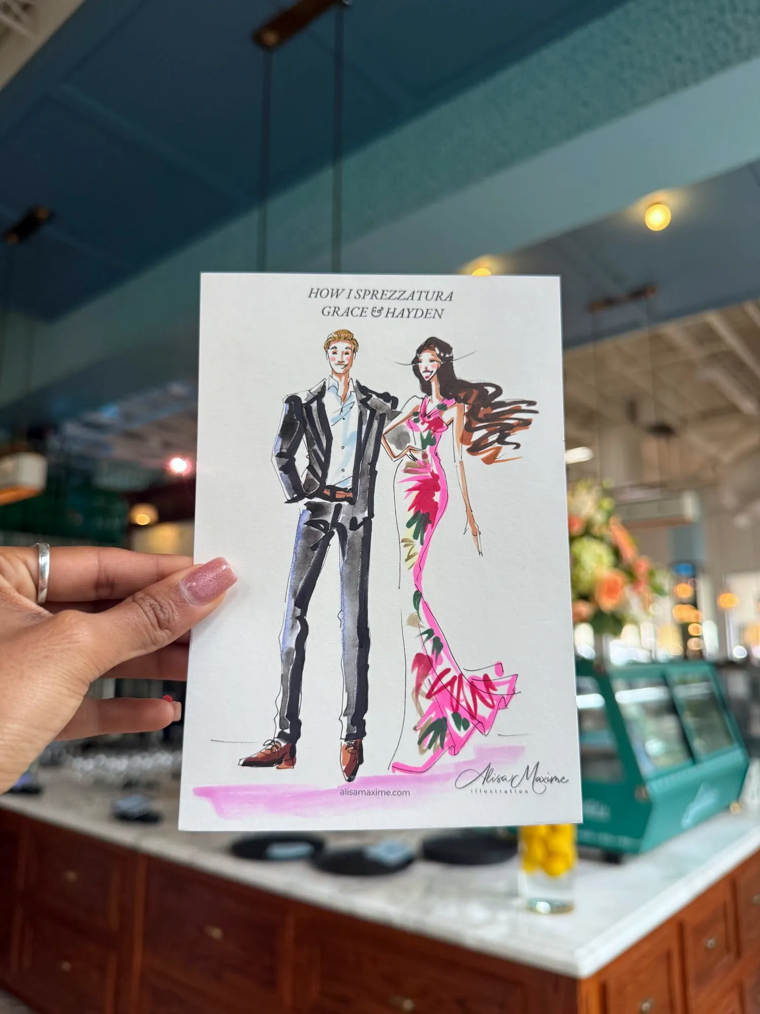 Live fashion sketch 4 from Fair Reception at Saddle's, Dallas